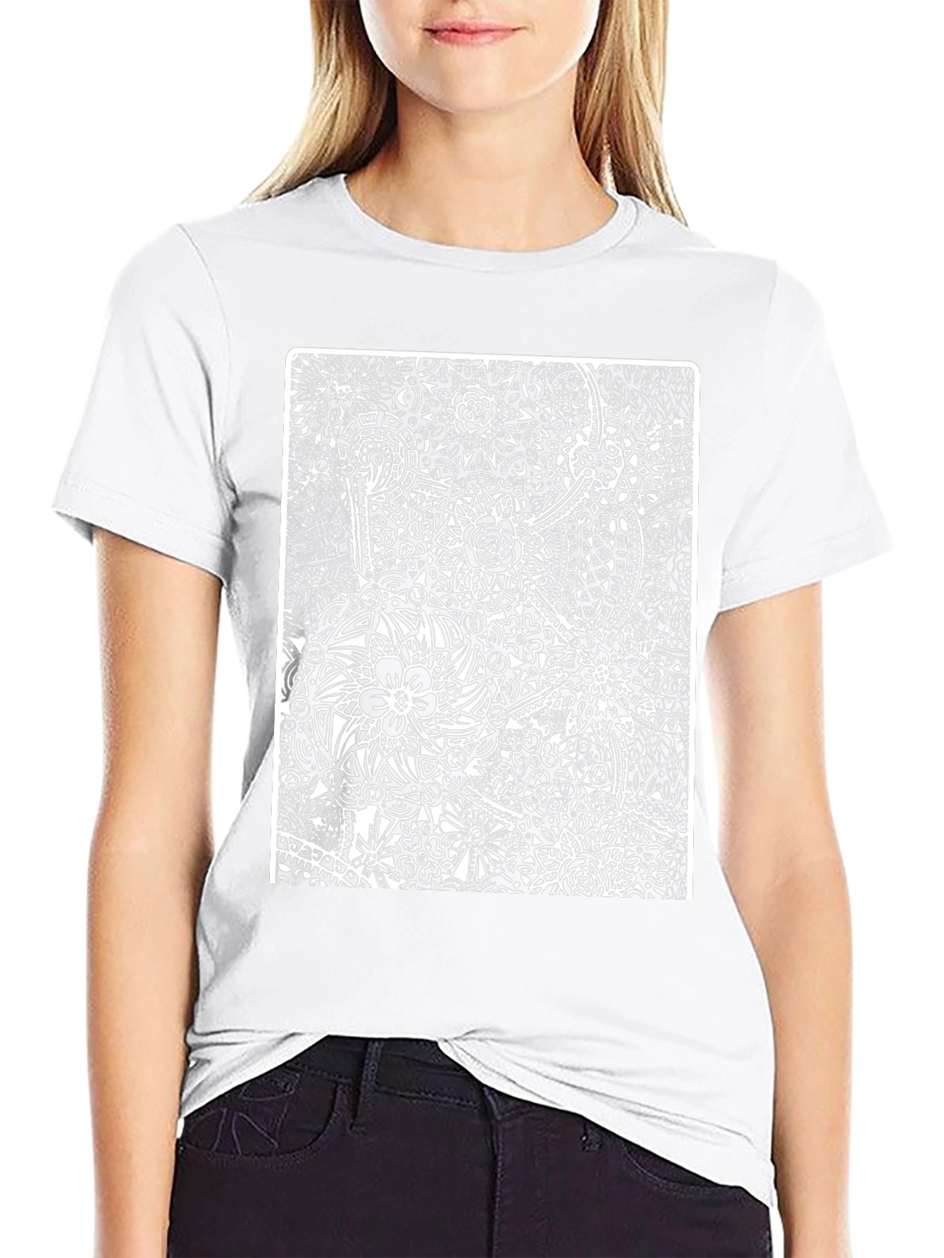 Abstract Floral Black T-Shirt