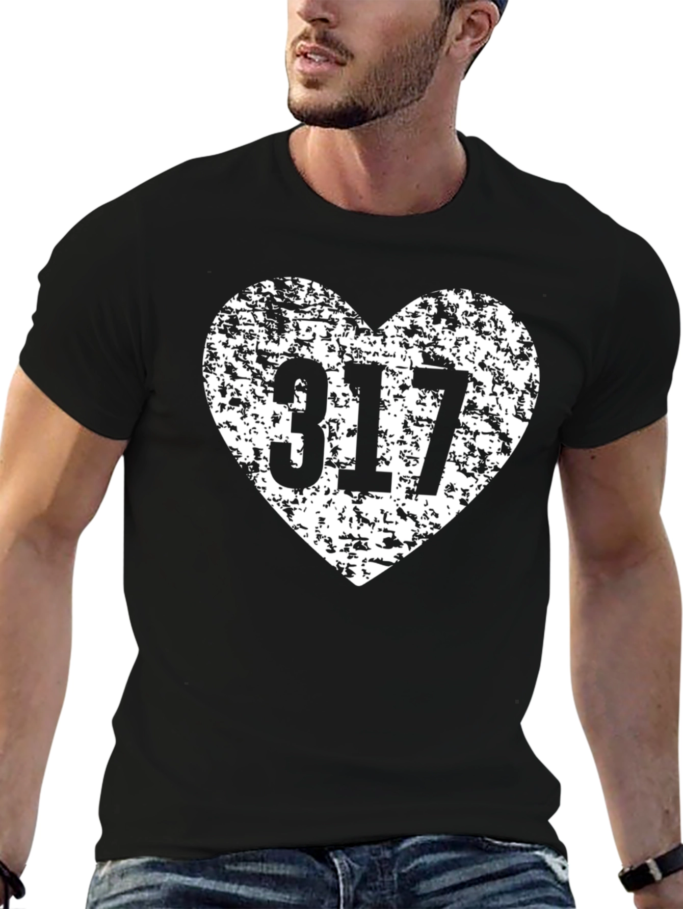 317 Area Code Heart T-Shirt