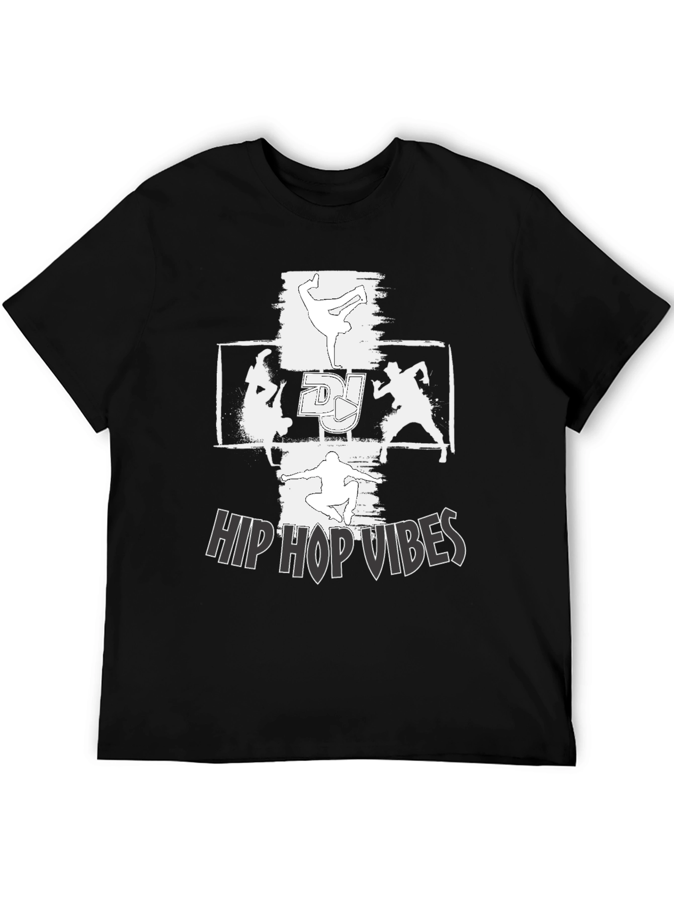 Hip Hop Vibes Black Graphic Tee