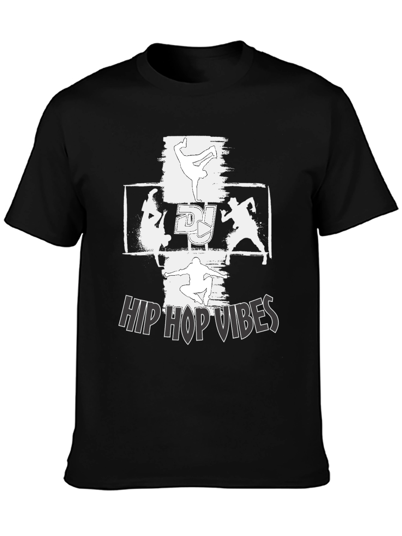 Hip Hop Vibes Black Graphic Tee