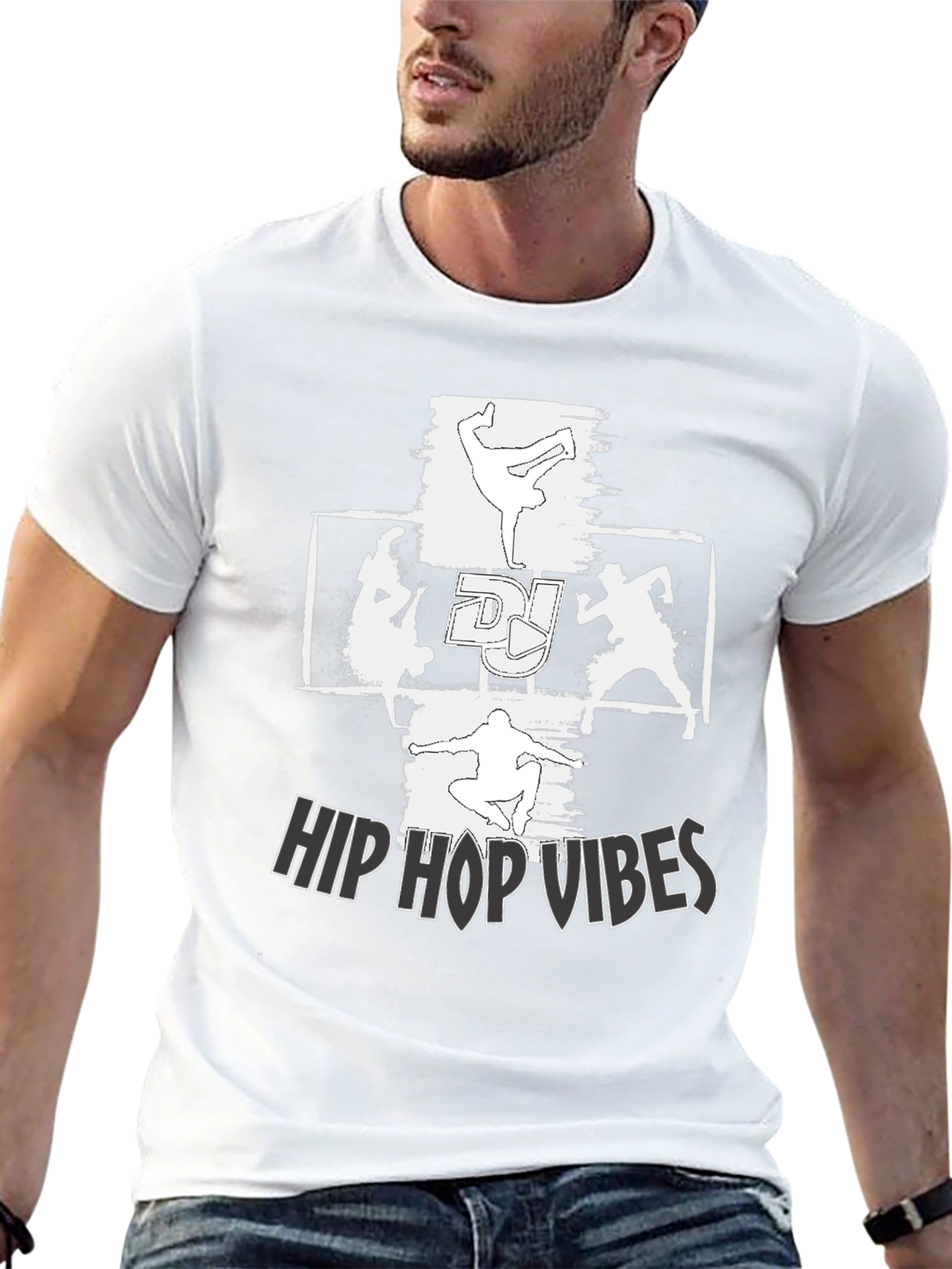 Hip Hop Vibes Black Graphic Tee