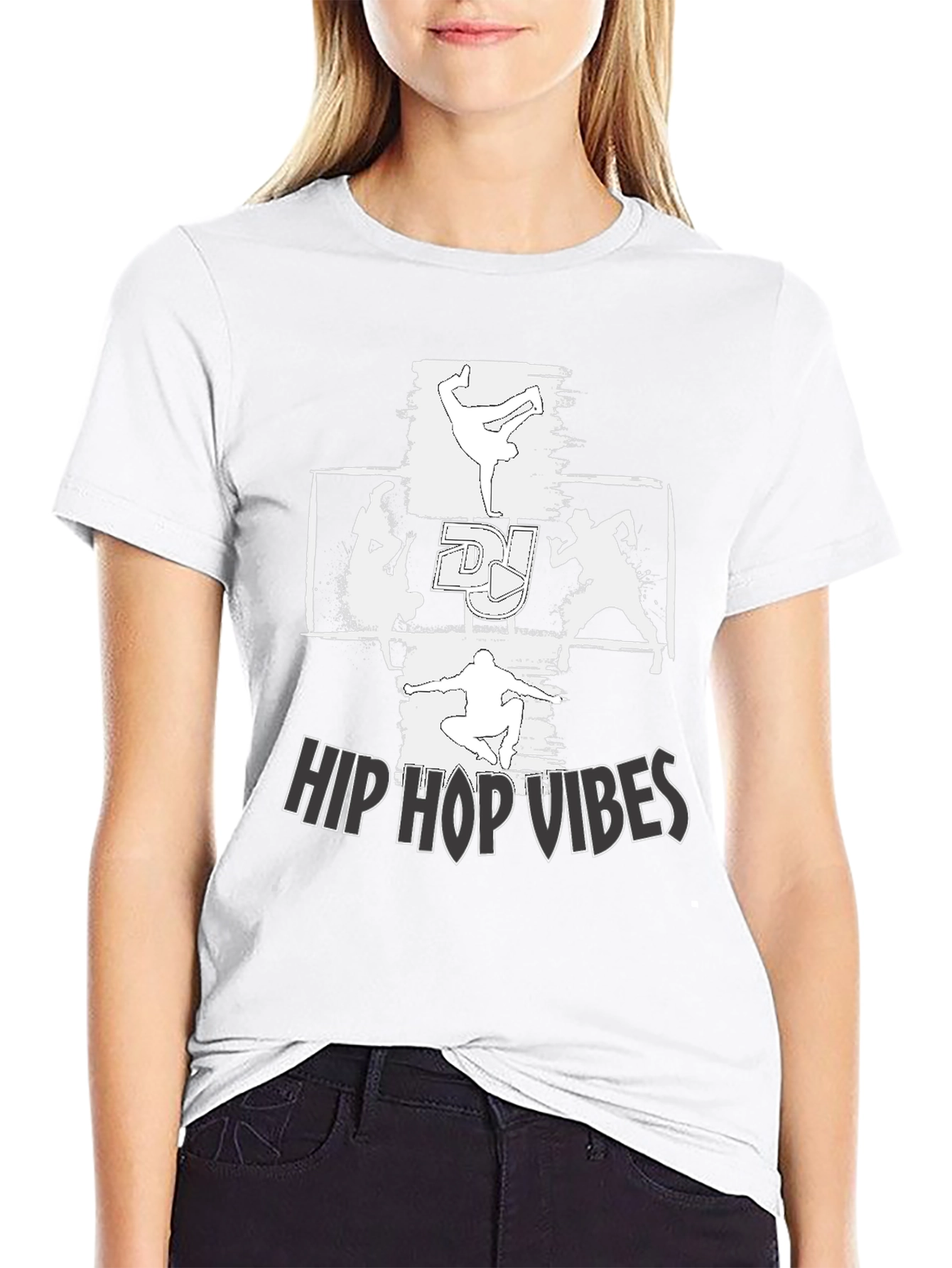 Hip Hop Vibes Black Graphic Tee