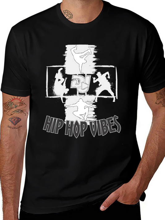 Hip Hop Vibes Black Graphic Tee