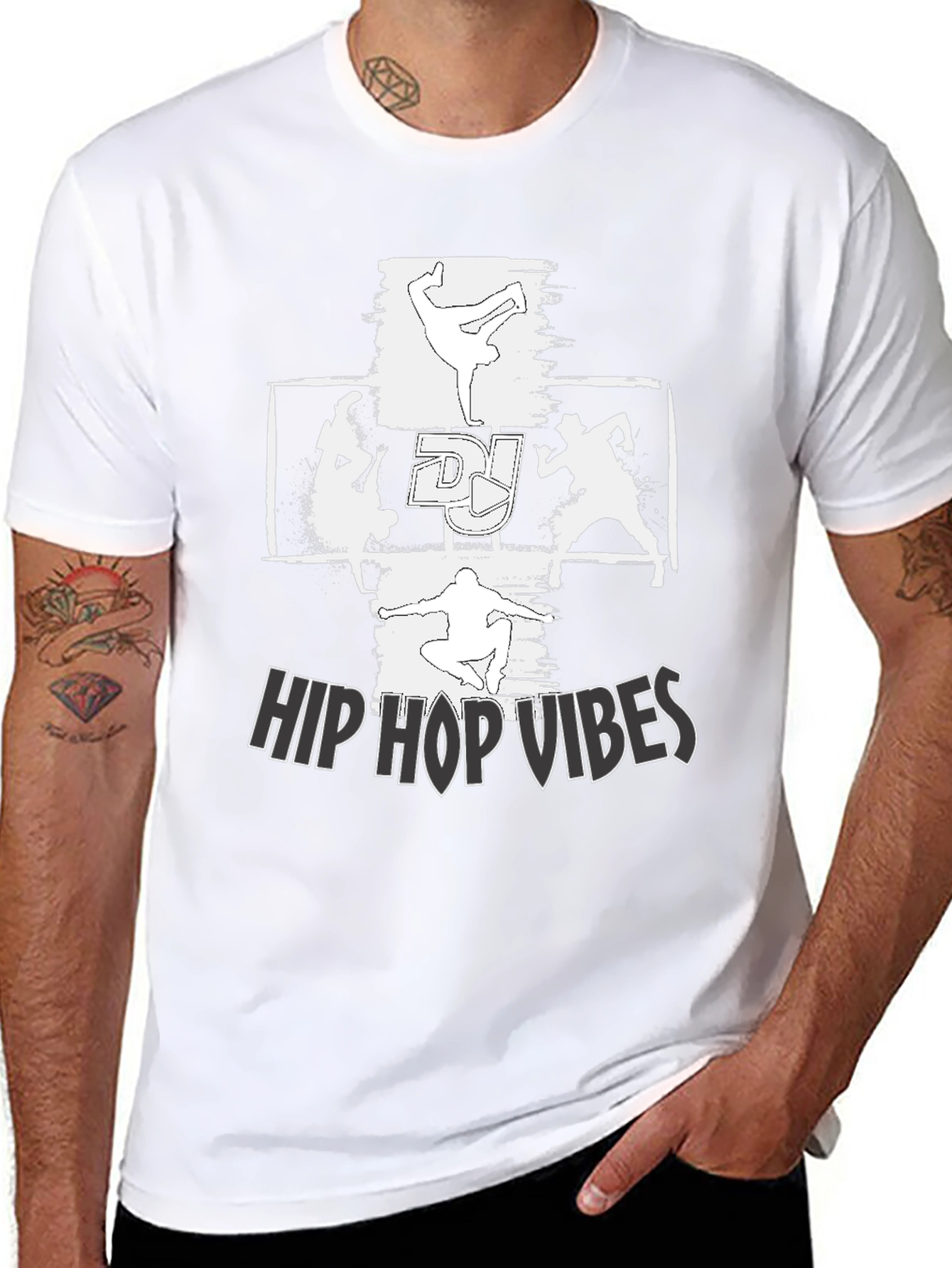 Hip Hop Vibes Black Graphic Tee