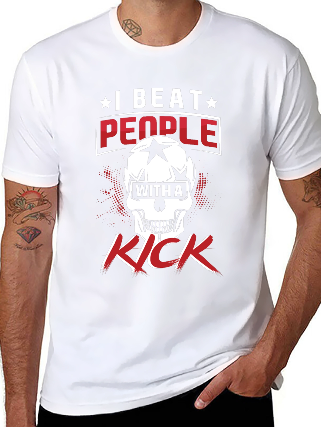 I Beat People With A Kick Graphic T-Shirt