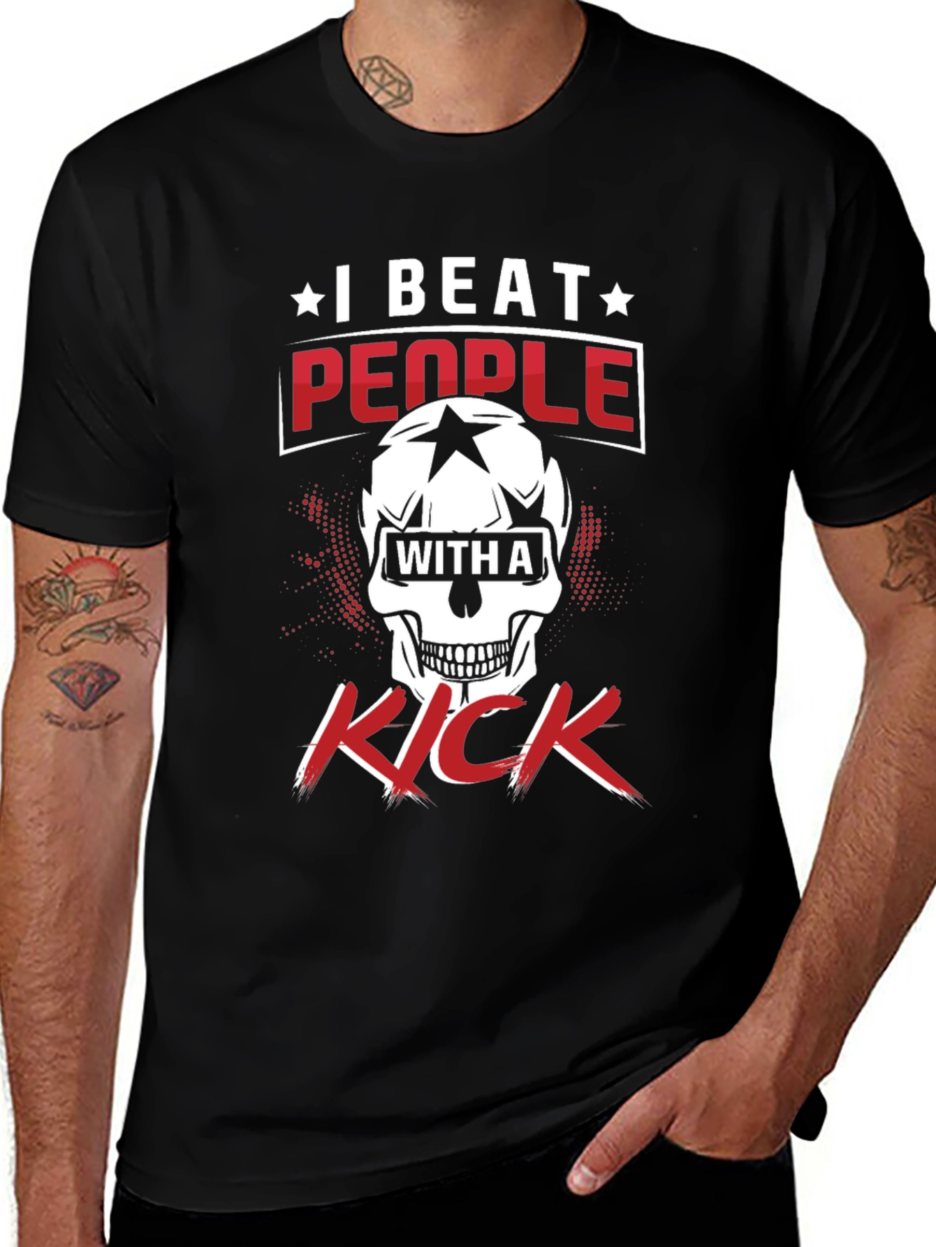 I Beat People With A Kick Graphic T-Shirt