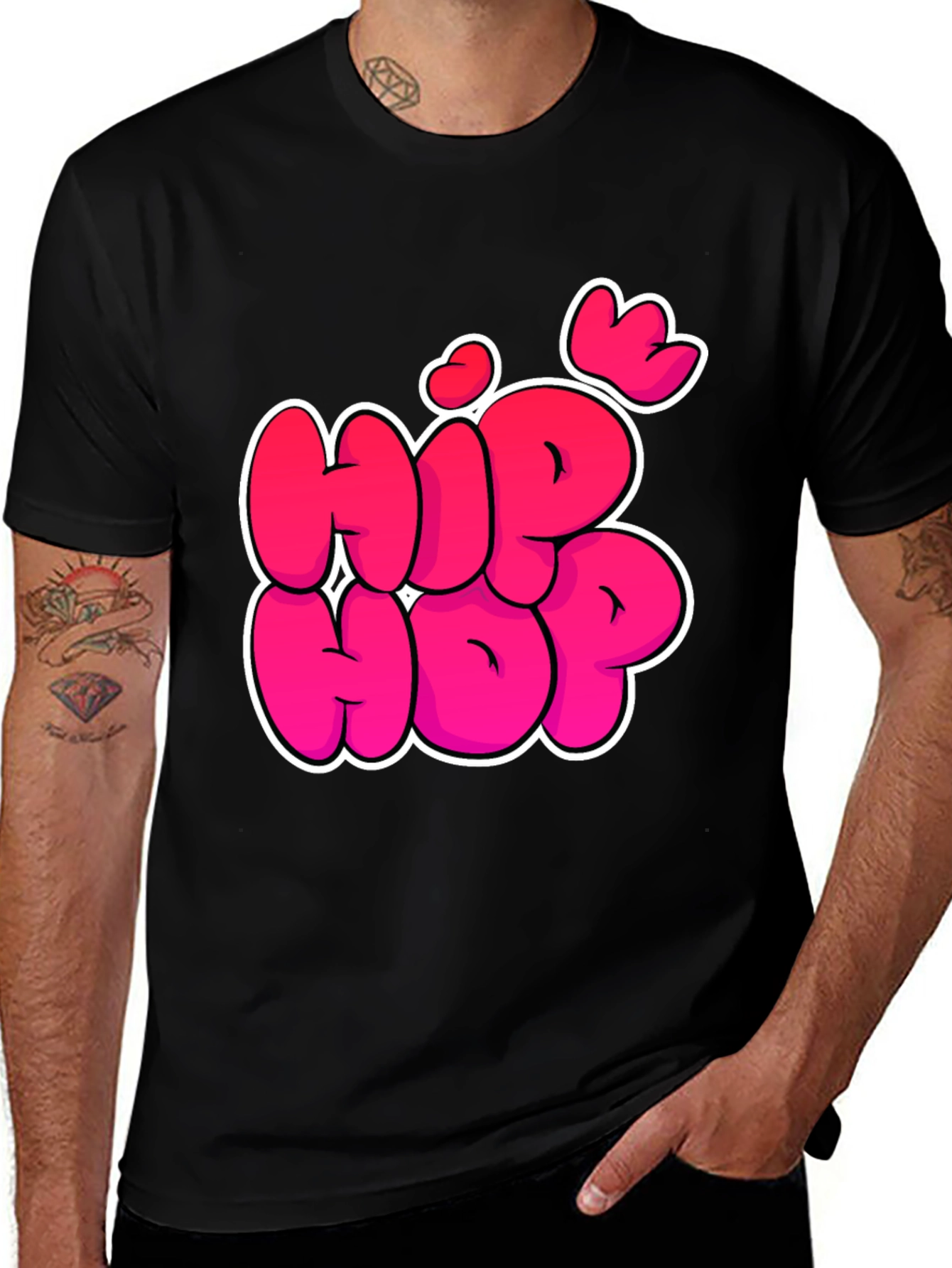 Hip Hop Graphic Black T-Shirt