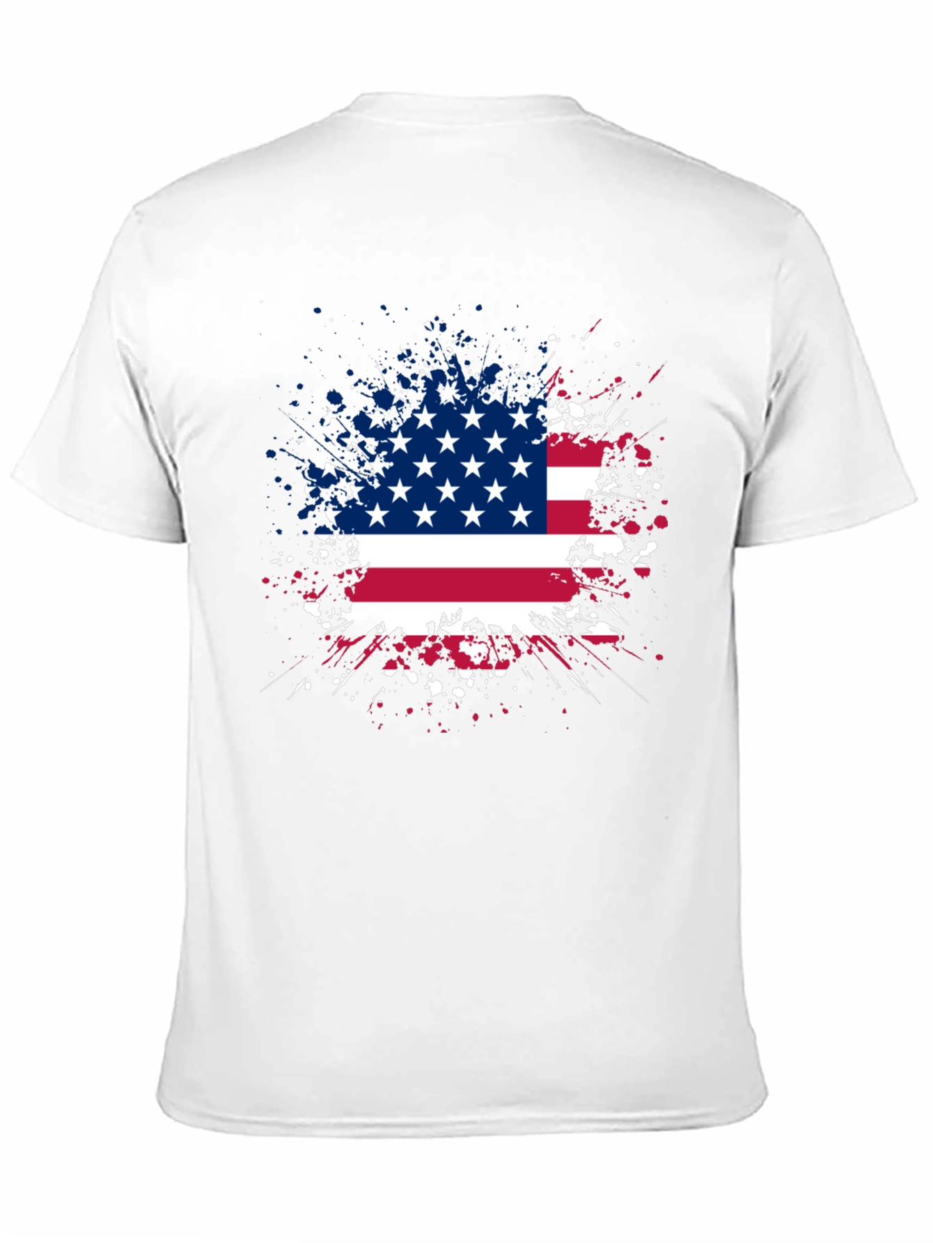 American Flag Splatter Graphic Tee - Patriotic Style