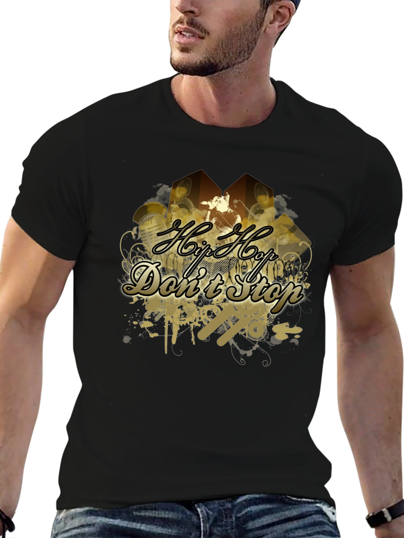 Hip Hop Dont Stop Black T-Shirt