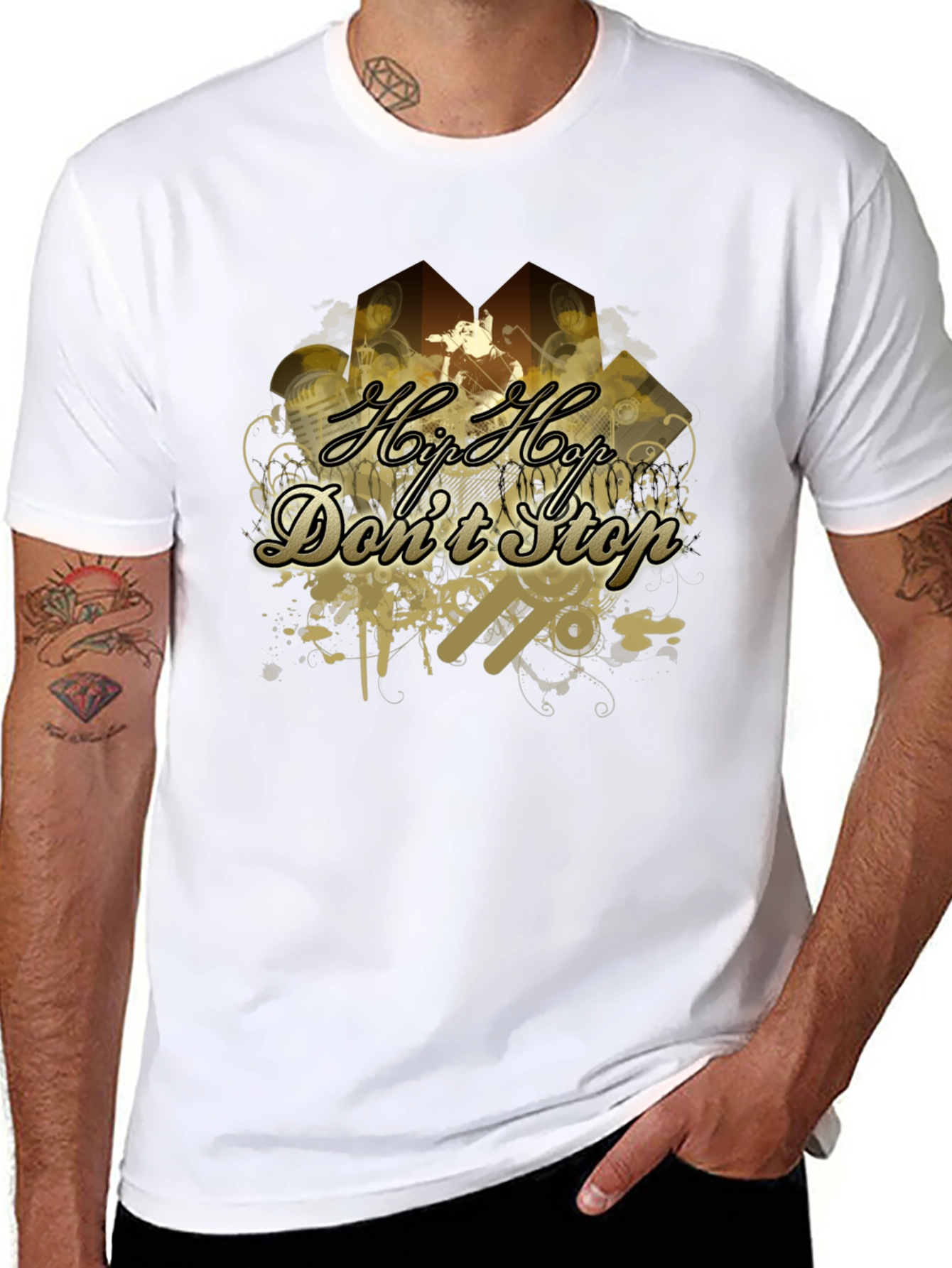 Hip Hop Dont Stop Black T-Shirt