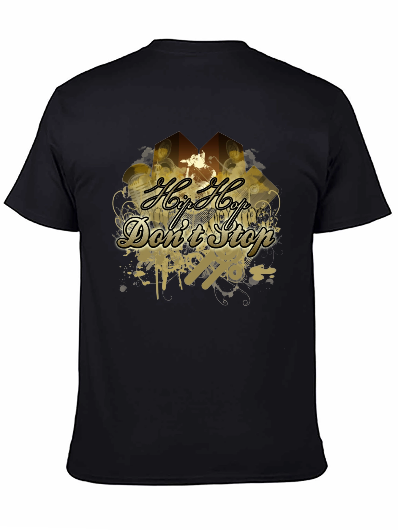 Hip Hop Dont Stop Black T-Shirt