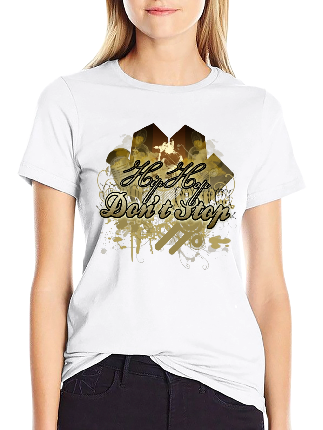 Hip Hop Dont Stop Black T-Shirt