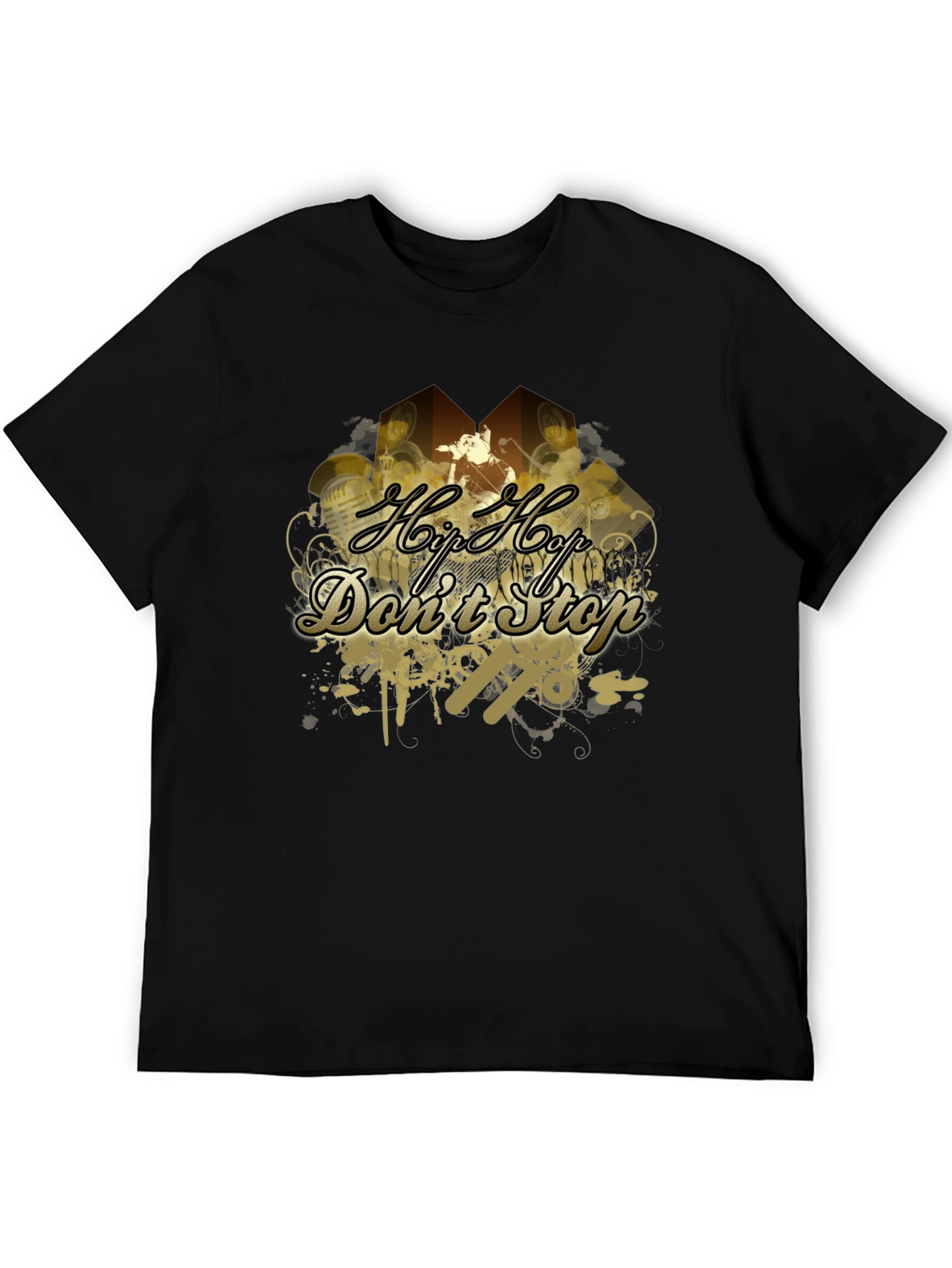 Hip Hop Dont Stop Black T-Shirt
