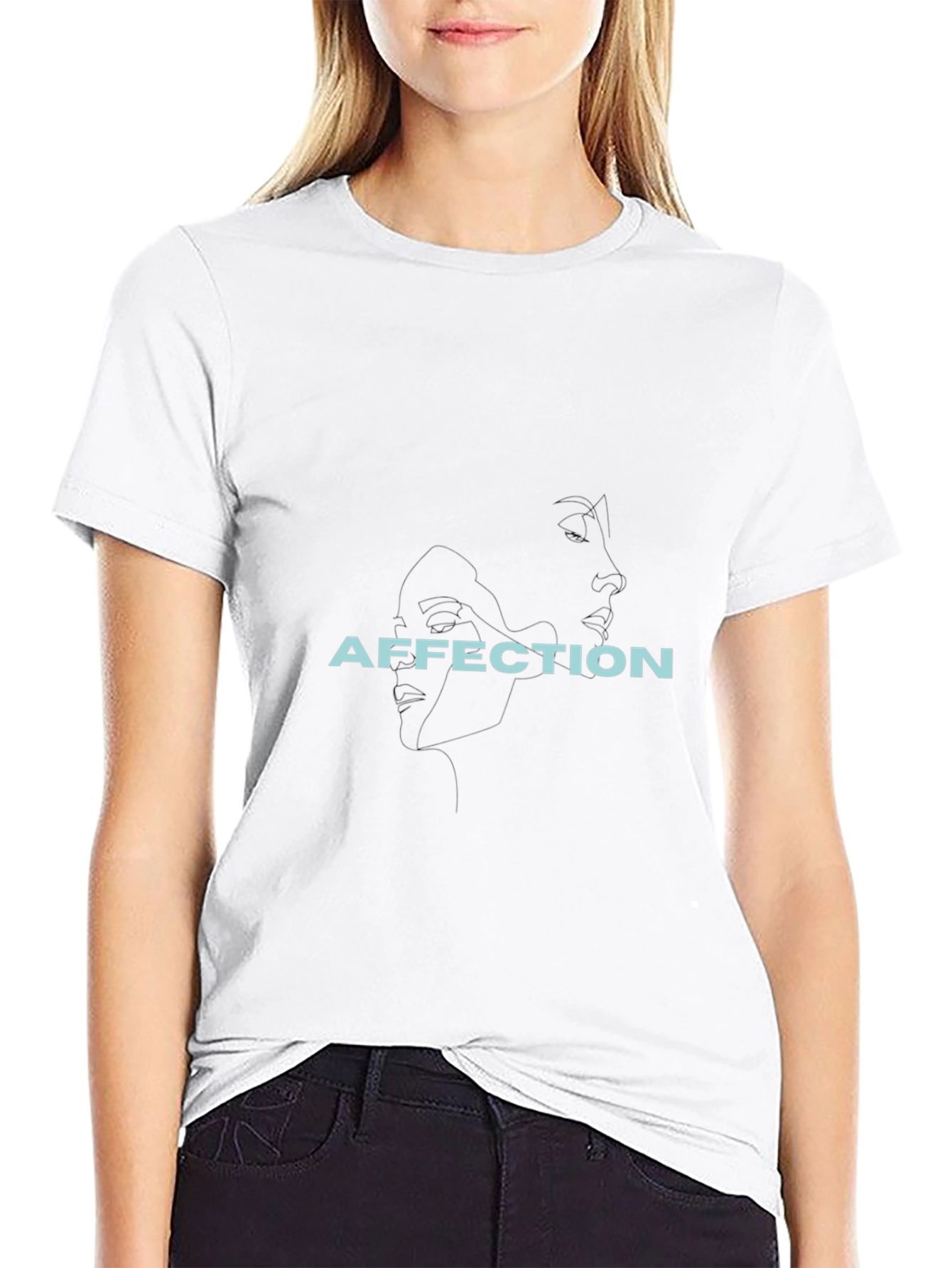 Affection Graphic Tee - Black Casual T-Shirt