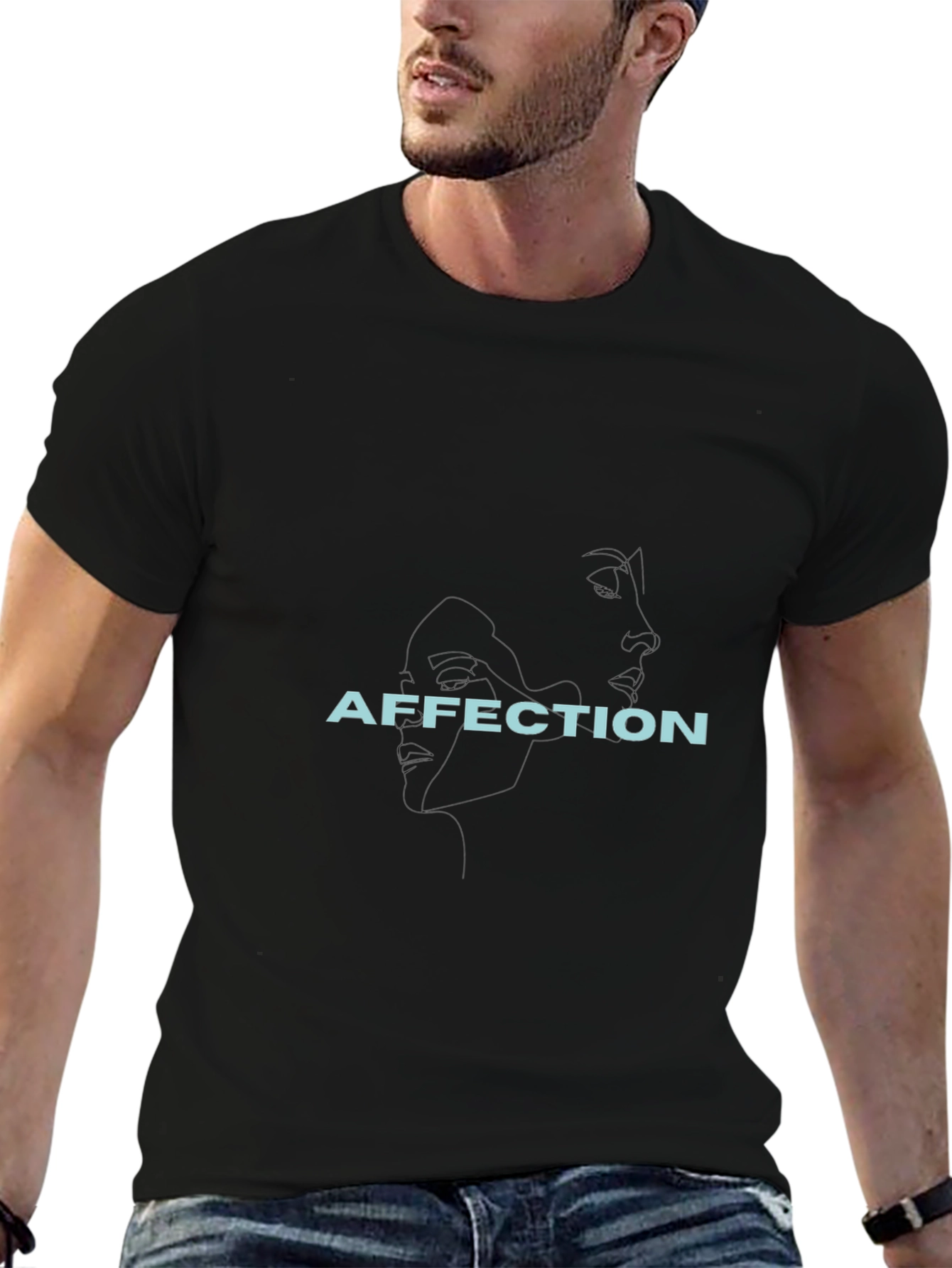Affection Graphic Tee - Black Casual T-Shirt