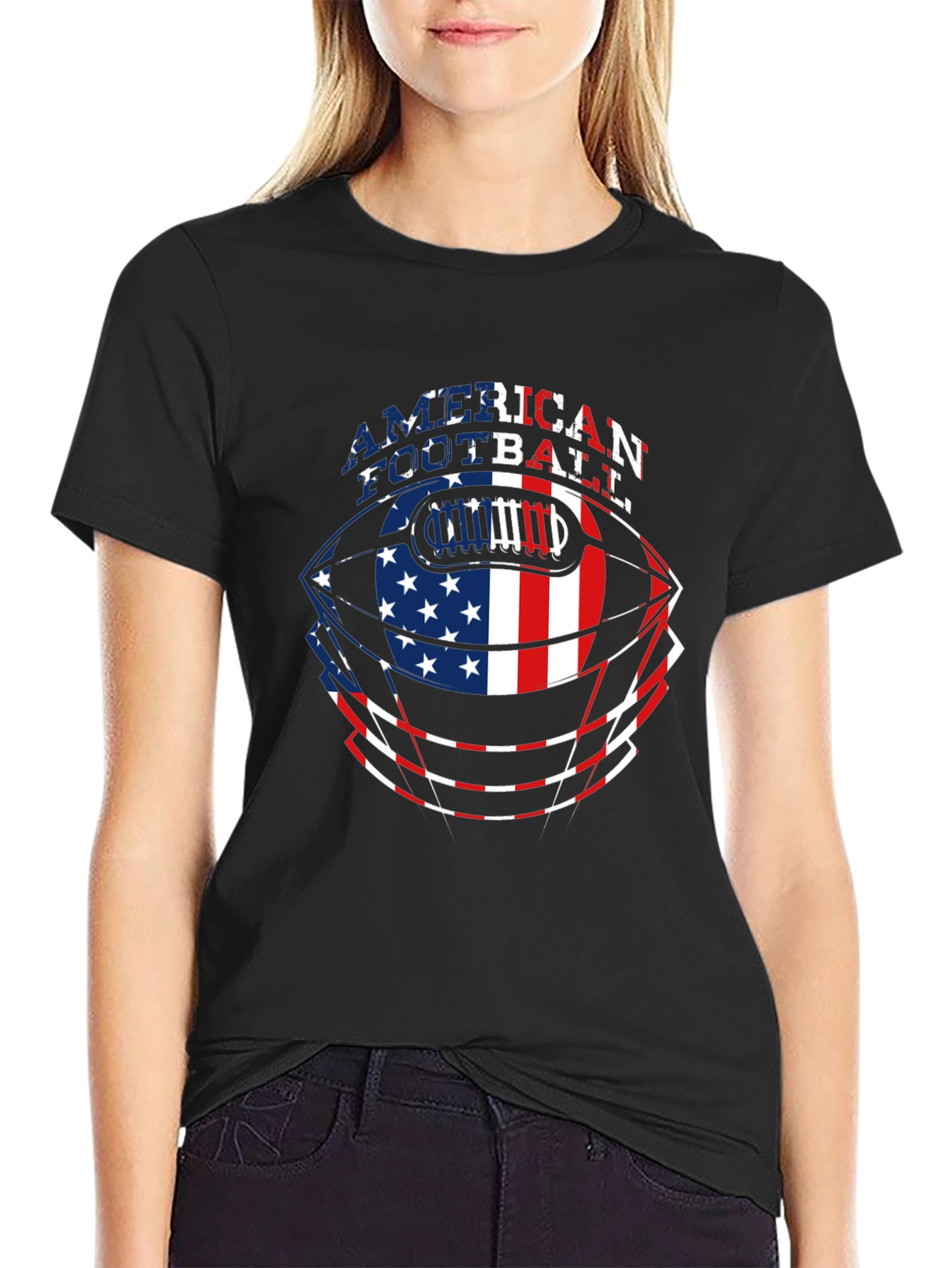 American Football USA Flag T-Shirt