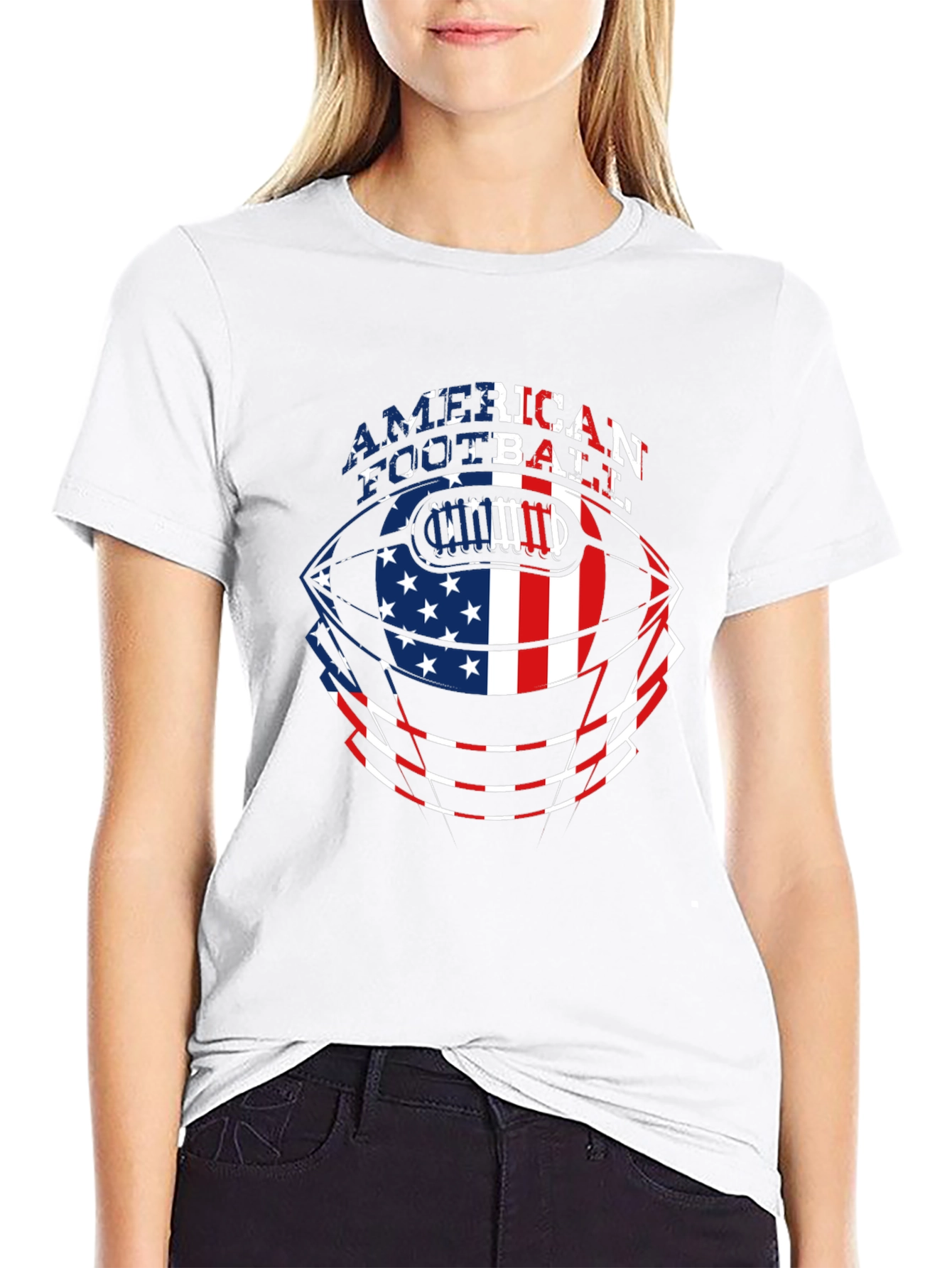 American Football USA Flag T-Shirt