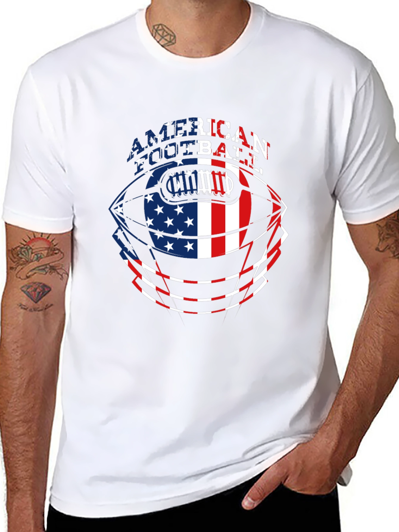 American Football USA Flag T-Shirt