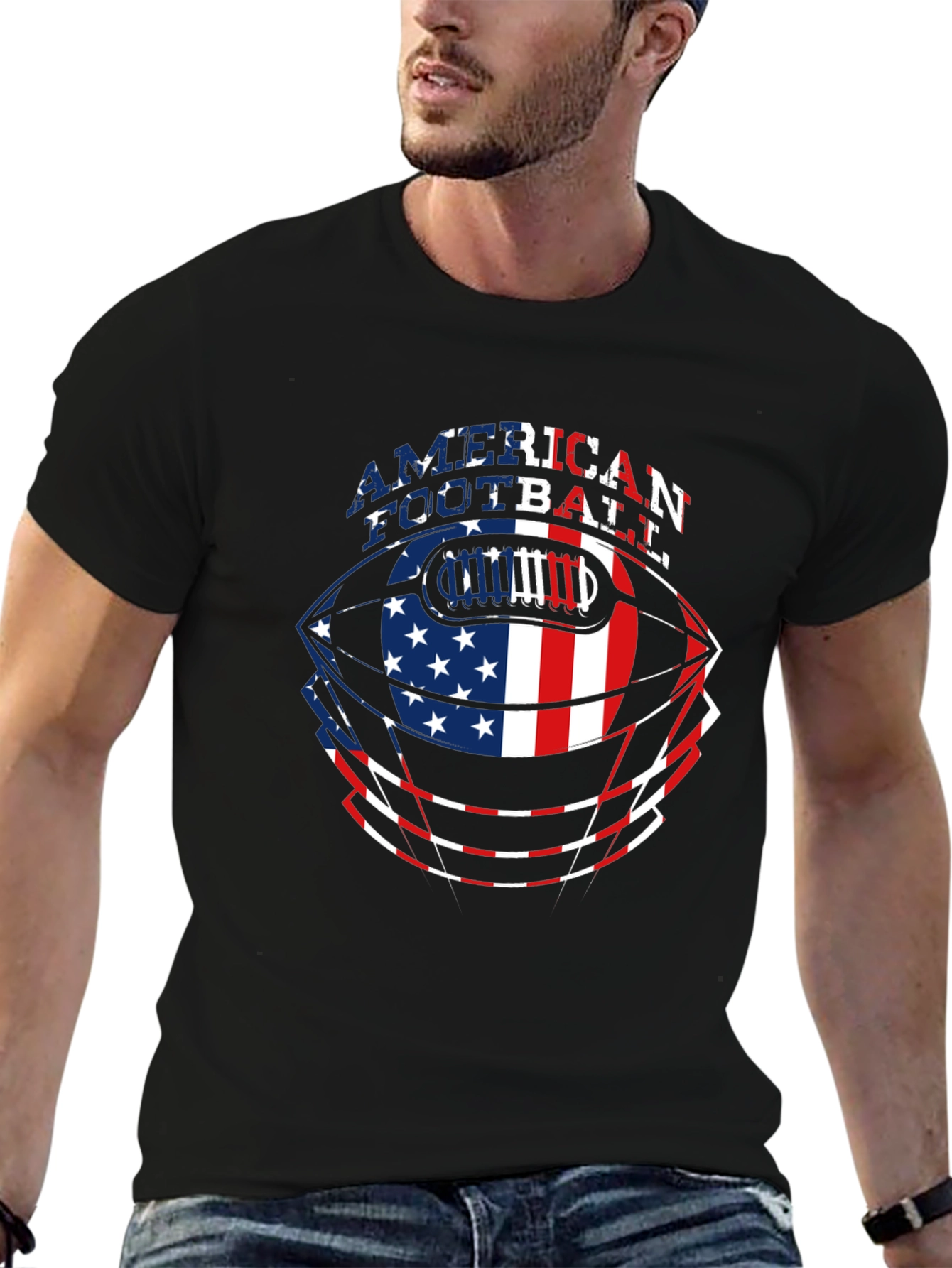 American Football USA Flag T-Shirt