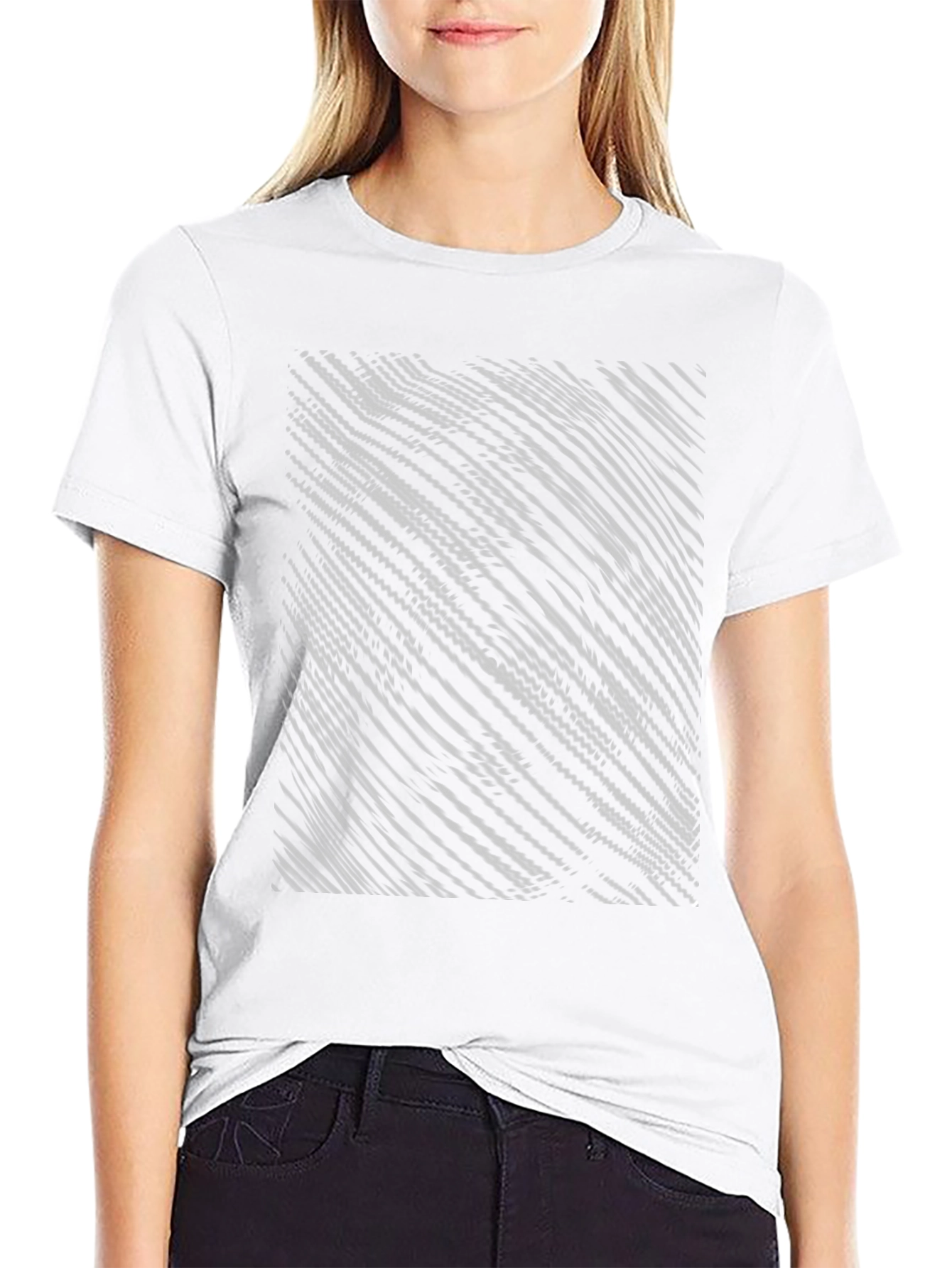 Abstract Wave Pattern Black T-Shirt