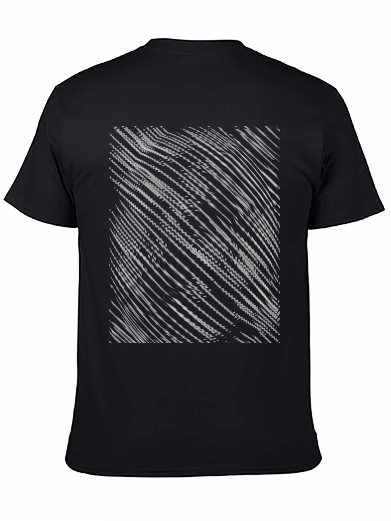 Abstract Wave Pattern Black T-Shirt