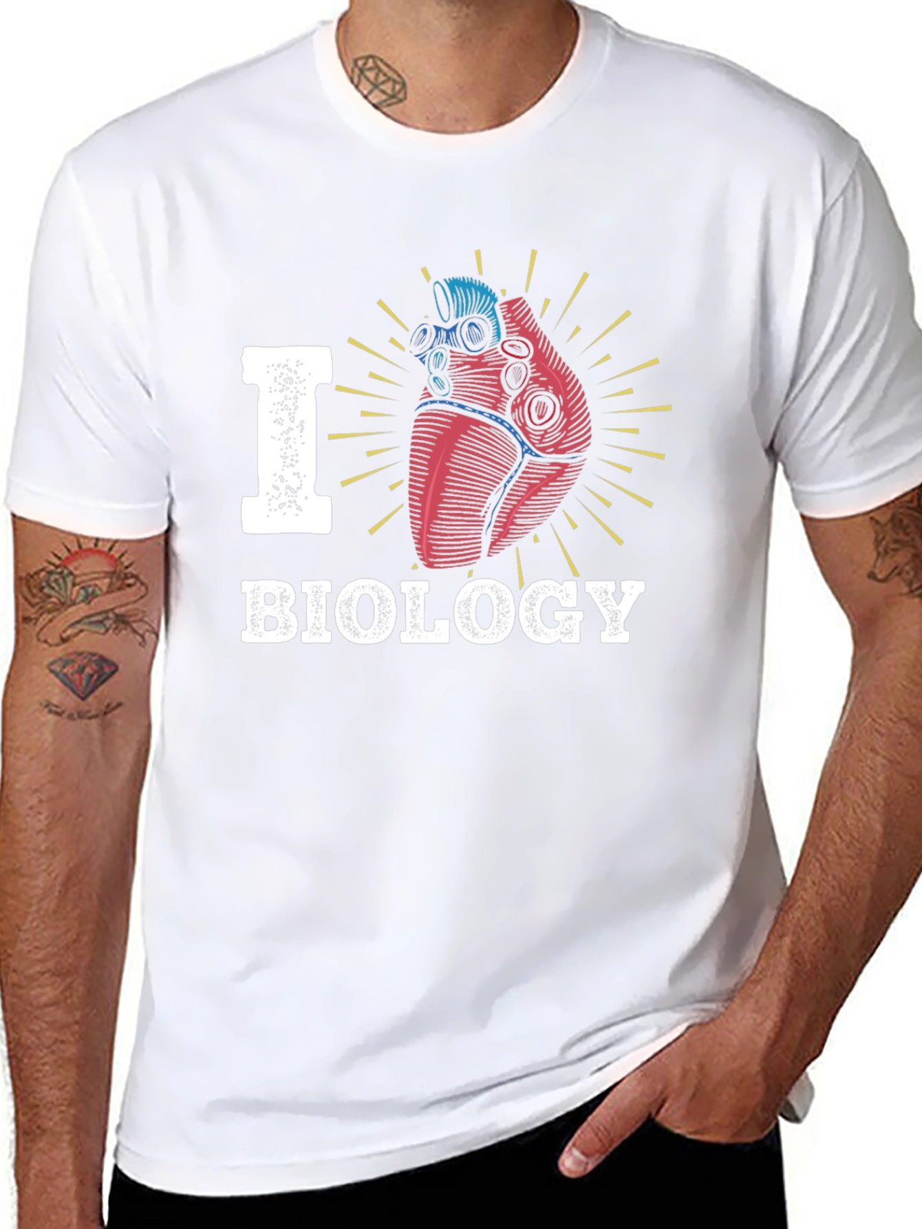 I Heart Biology Graphic Tee - Science Lover Shirt