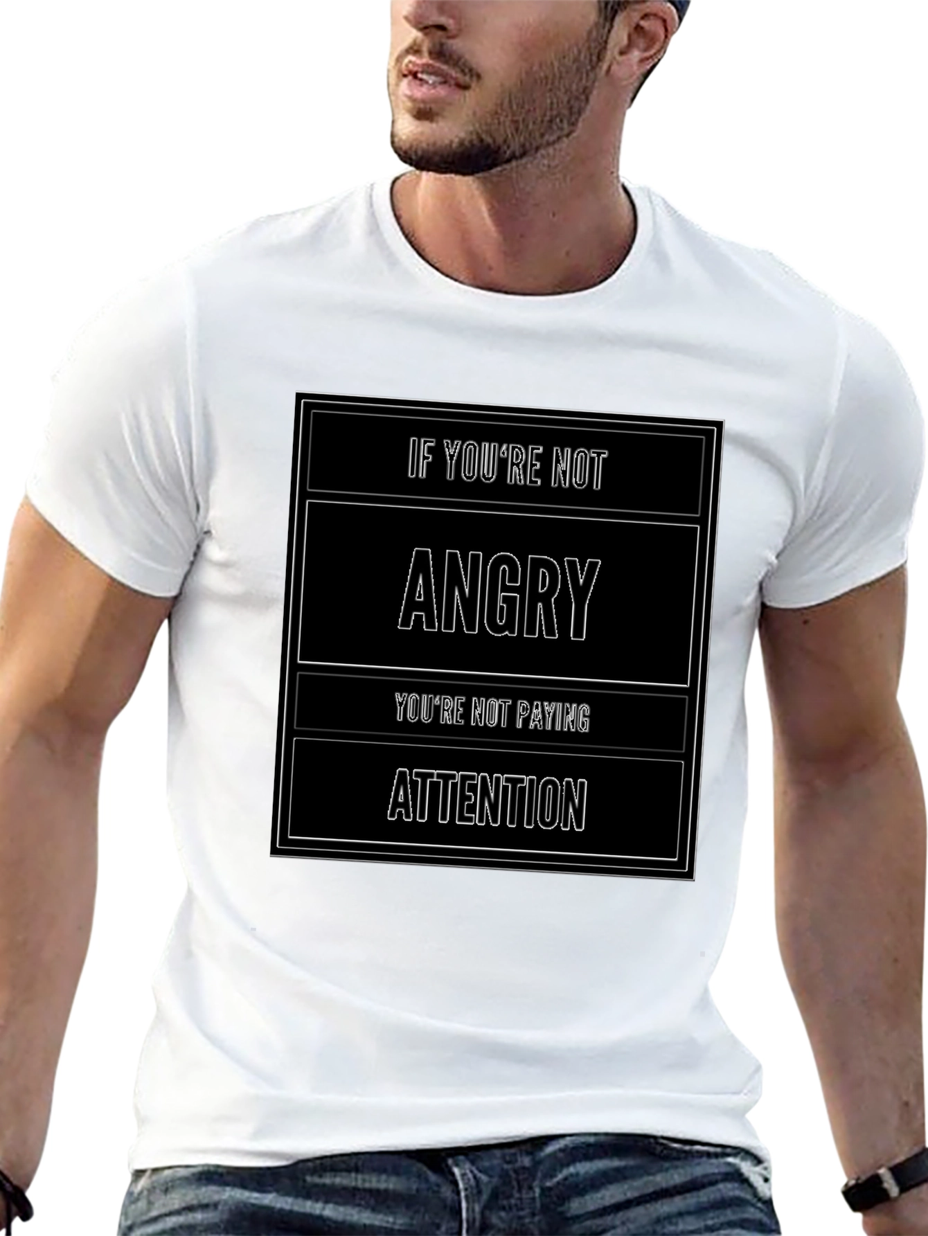 Angry Attention Tee - Bold Statement Graphic T-Shirt