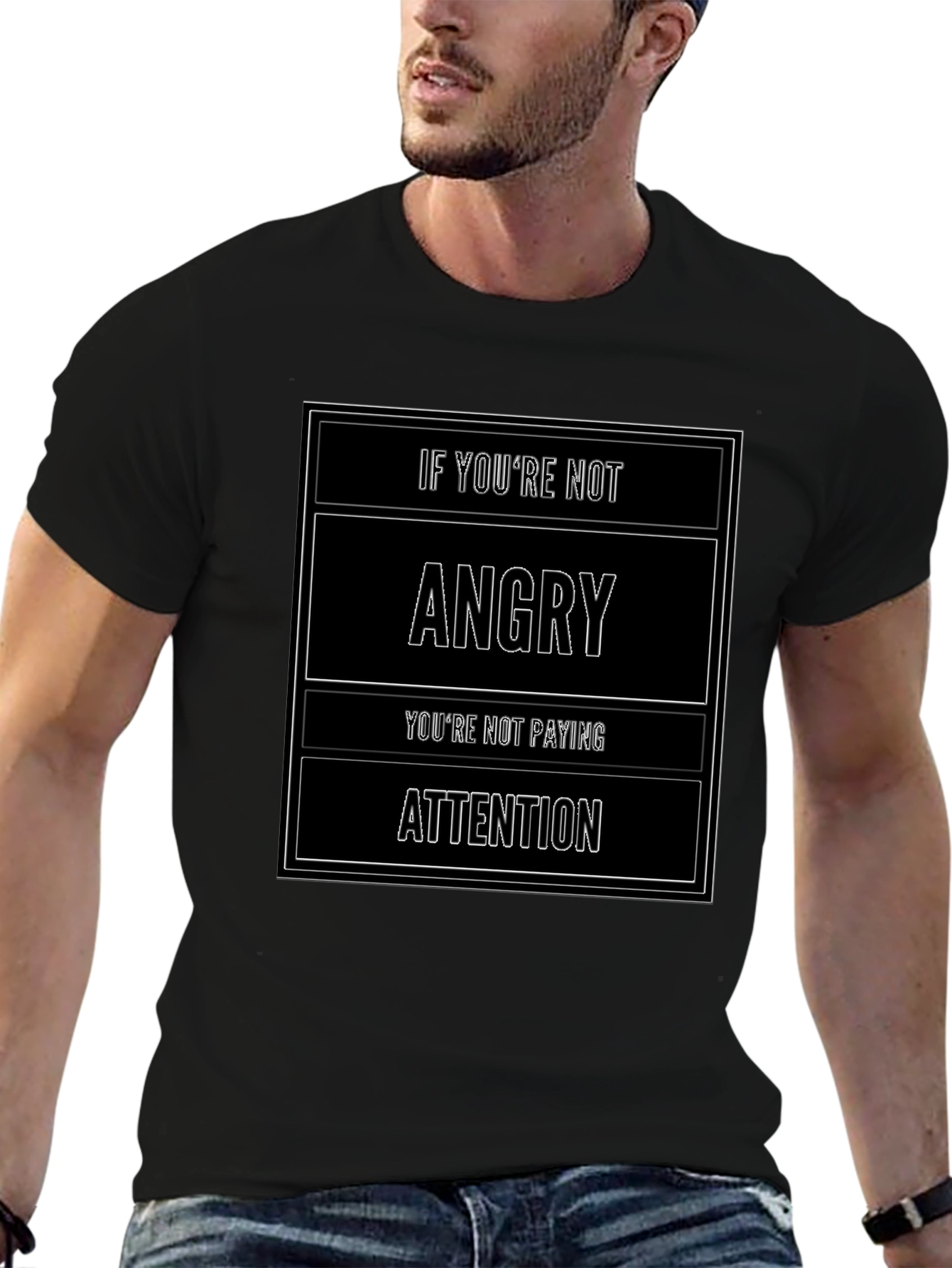 Angry Attention Tee - Bold Statement Graphic T-Shirt