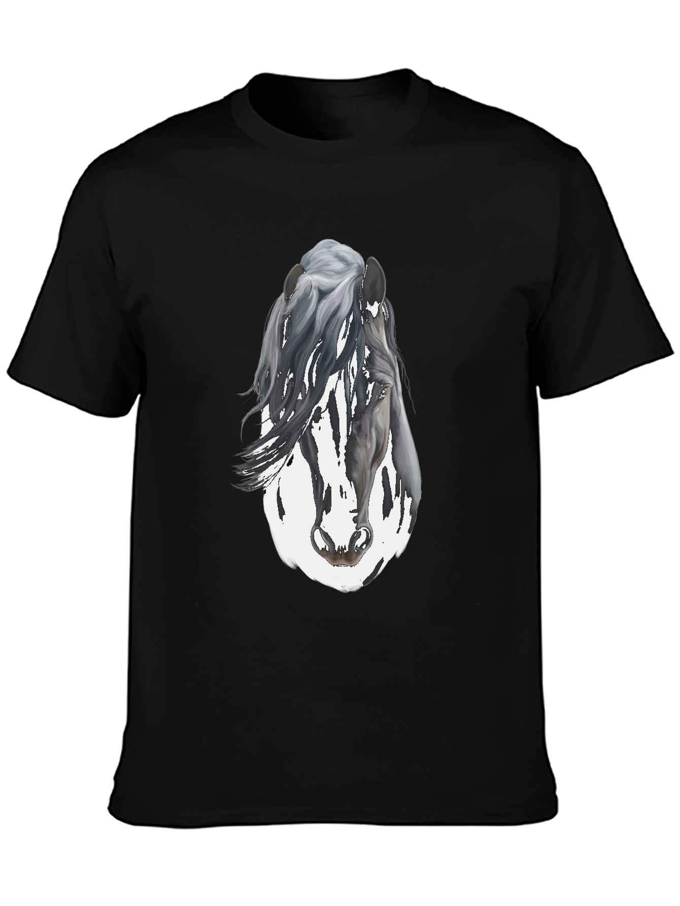 Horse Graphic Mens Black T-Shirt