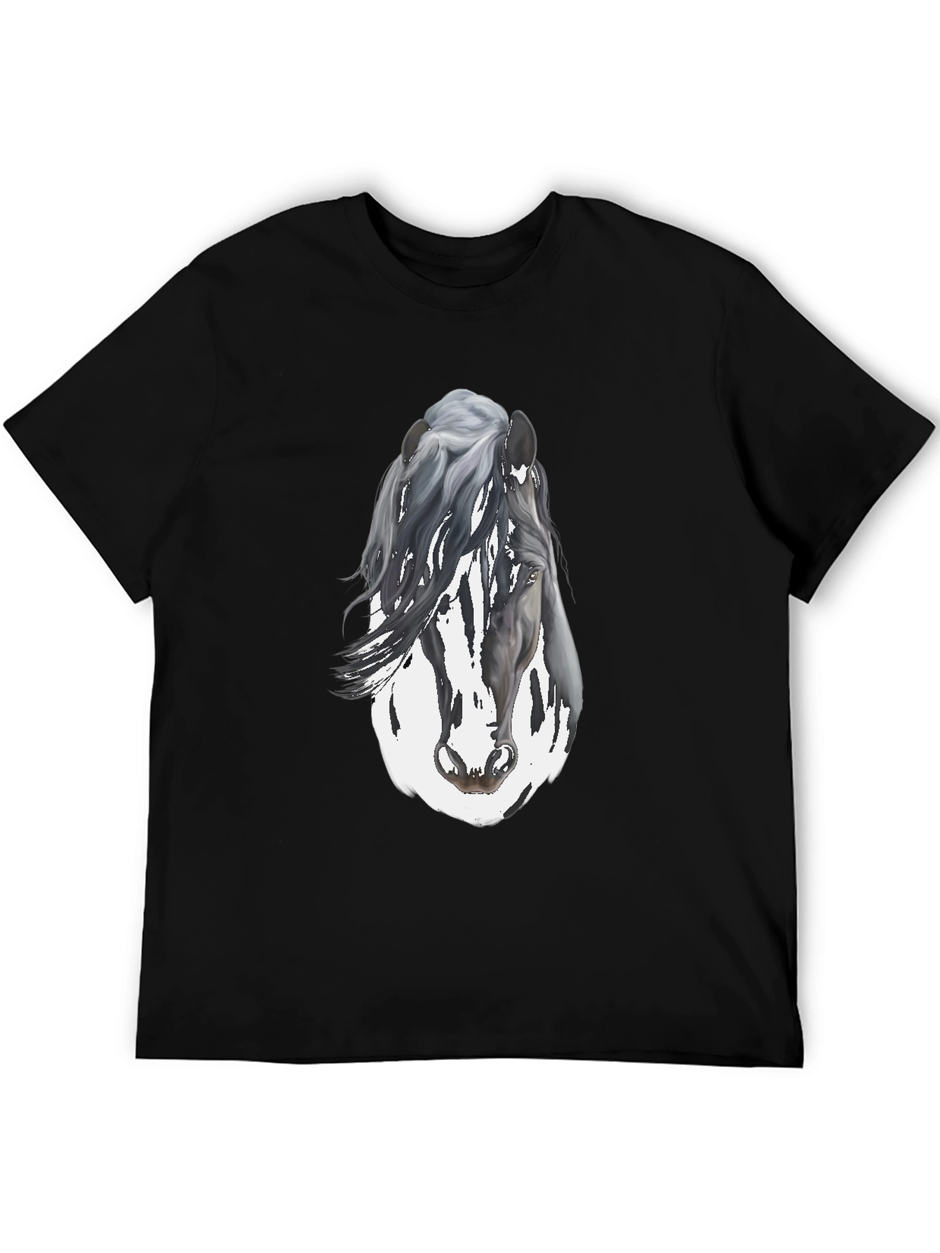 Horse Graphic Mens Black T-Shirt