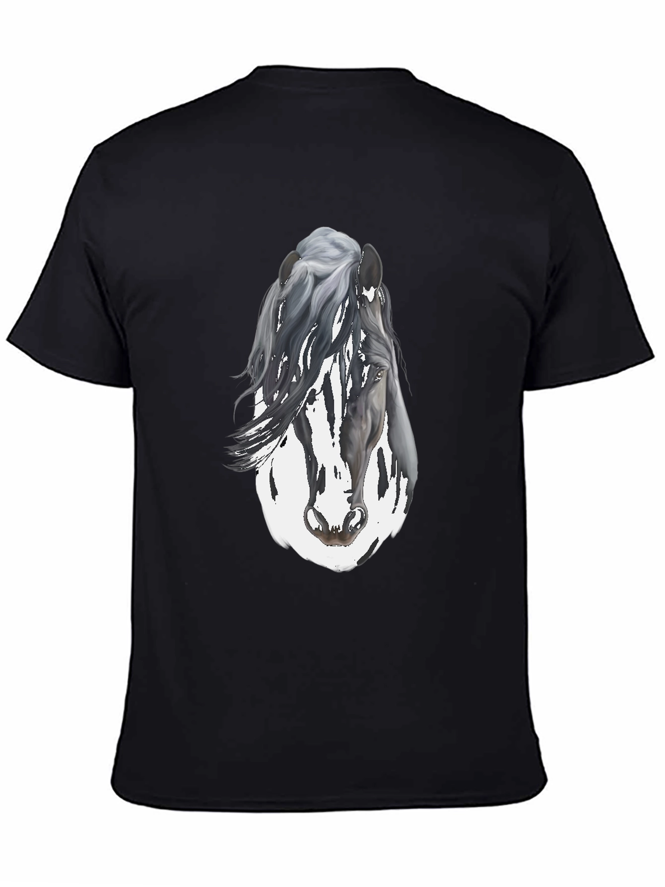 Horse Graphic Mens Black T-Shirt
