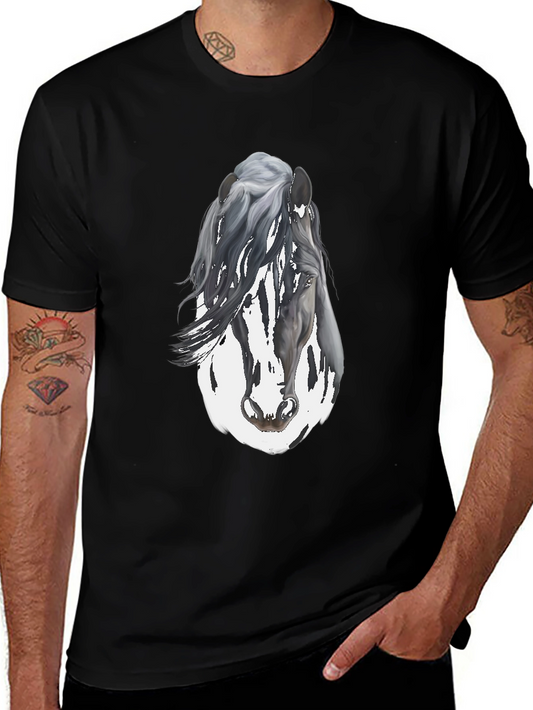 Horse Graphic Mens Black T-Shirt
