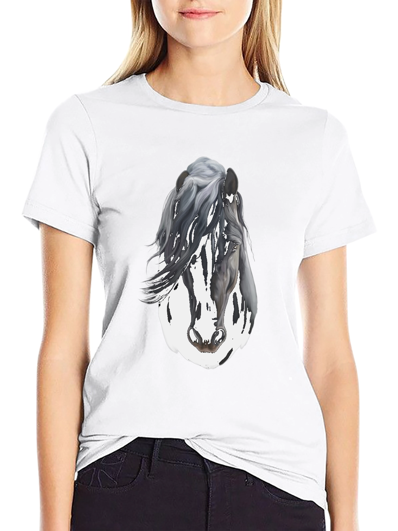 Horse Graphic Mens Black T-Shirt