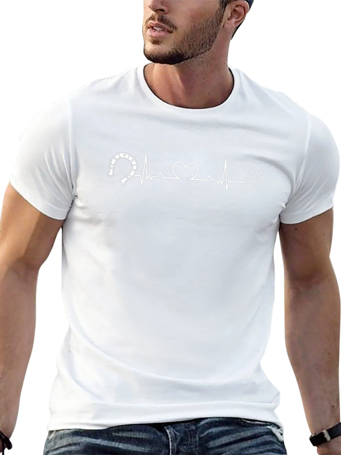 Horse & Paw Print Heartbeat T-Shirt