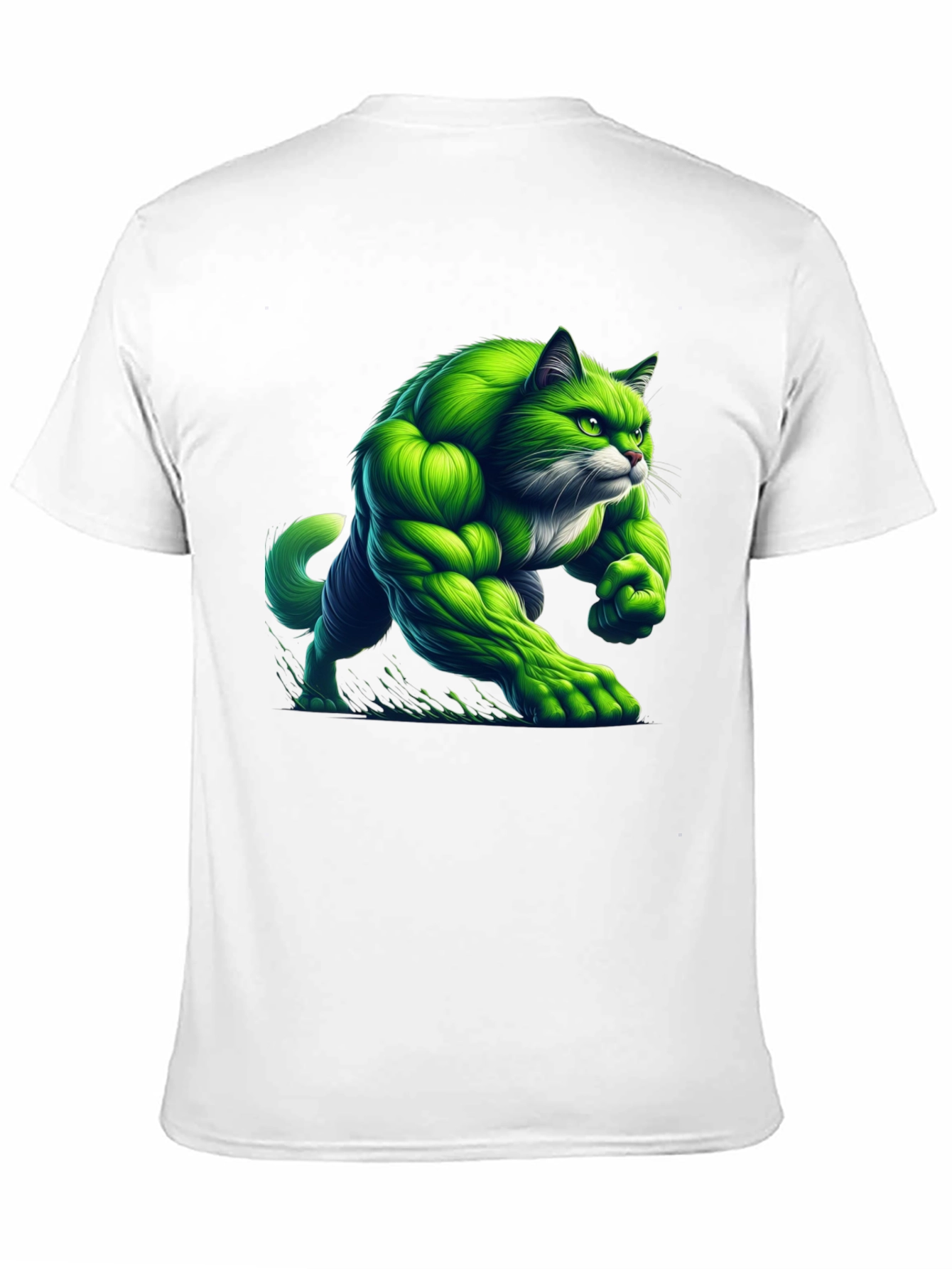 Hulk Cat T-Shirt - Green Muscle Cat Tee