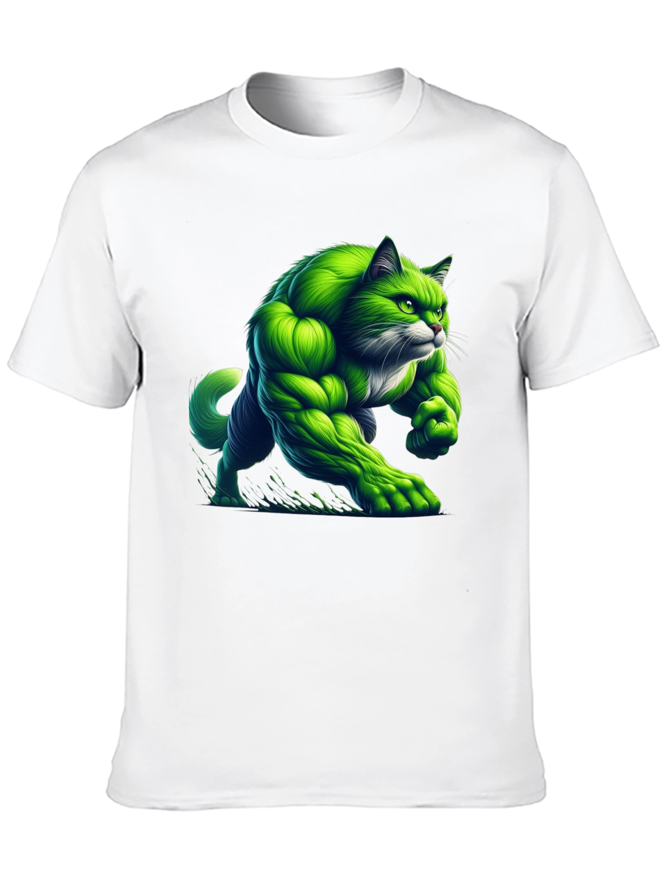 Hulk Cat T-Shirt - Green Muscle Cat Tee