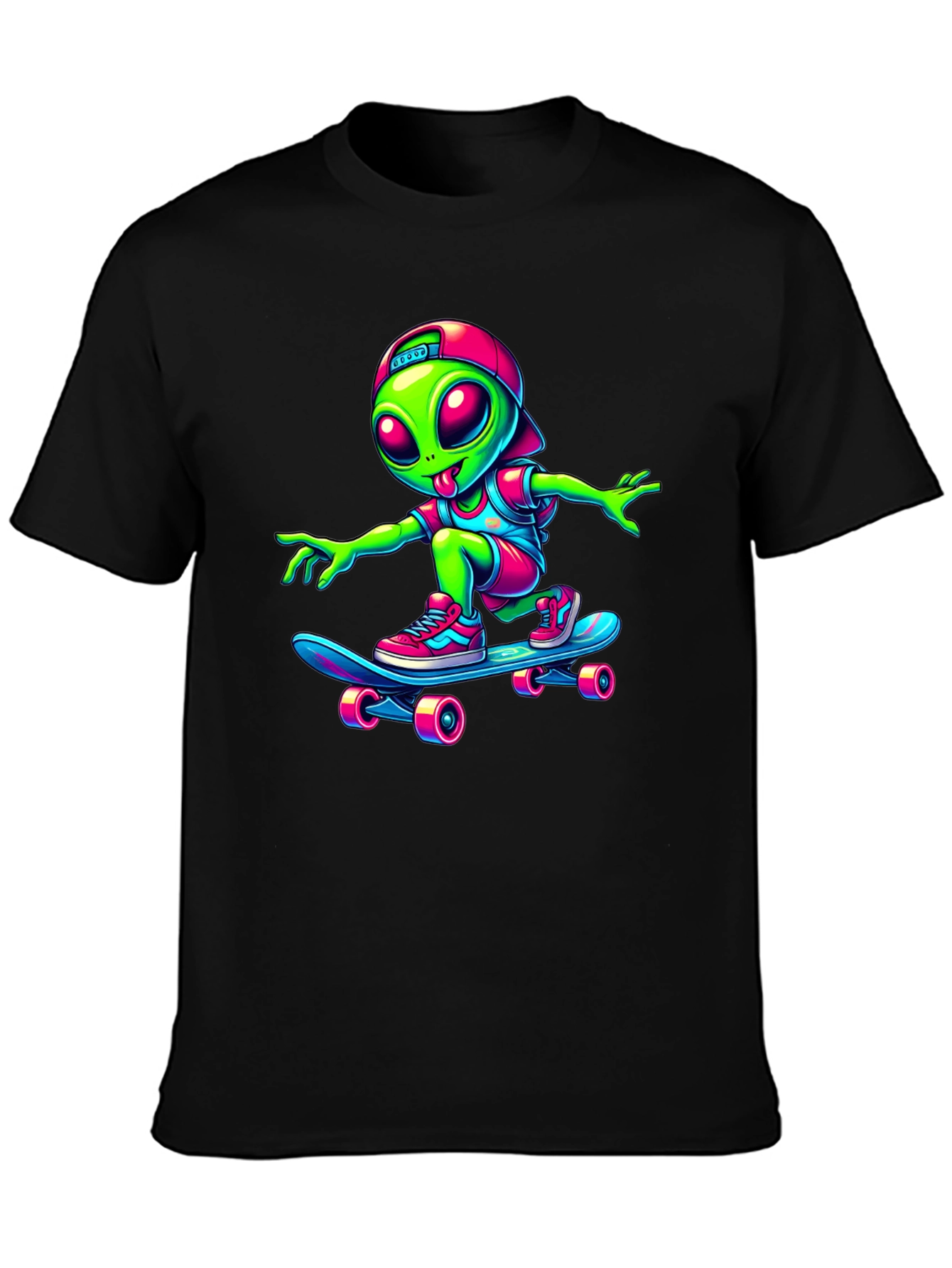 Alien Skateboarder Graphic Tee