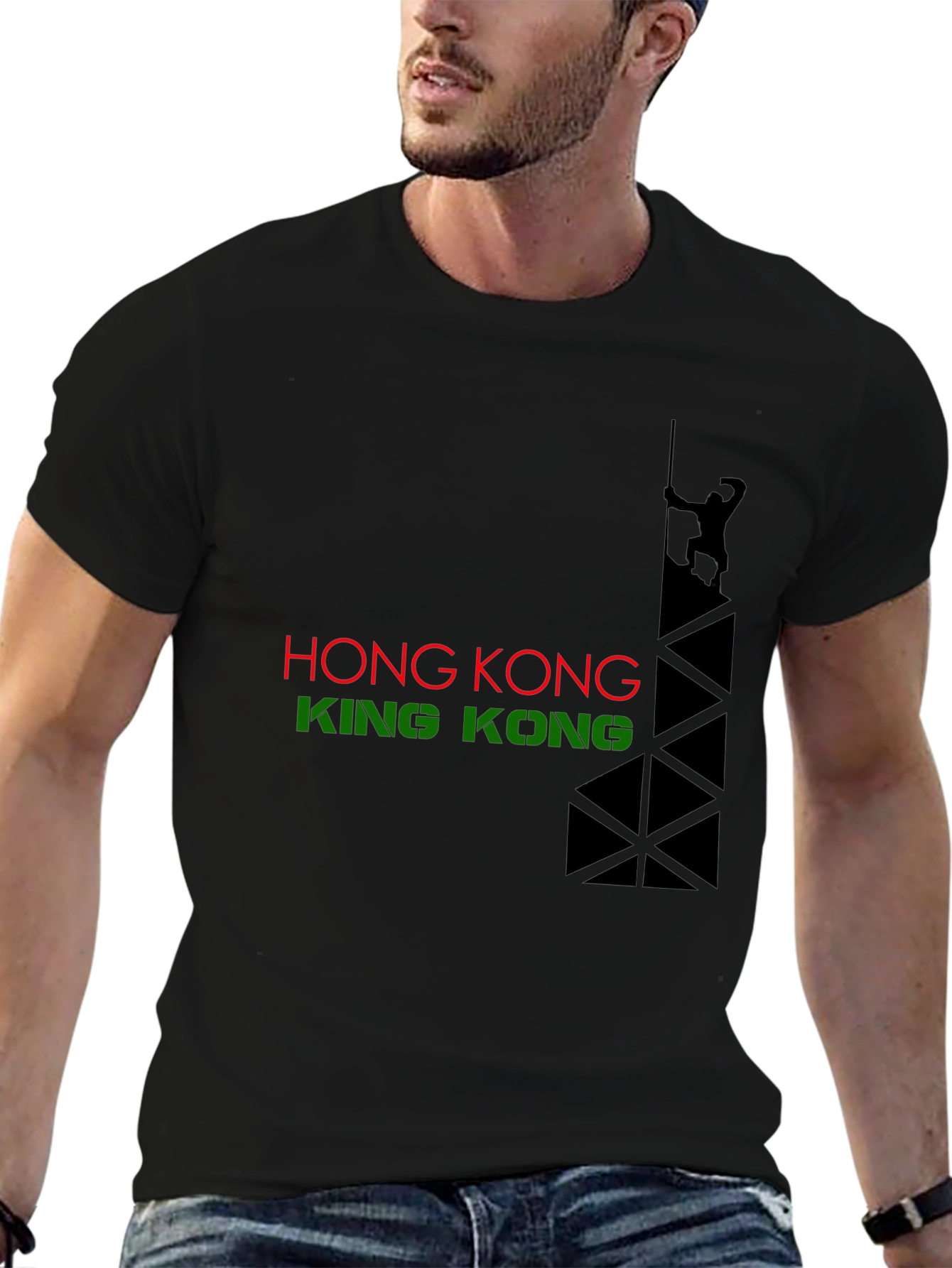 Hong Kong vs King Kong Graphic Tee - Black