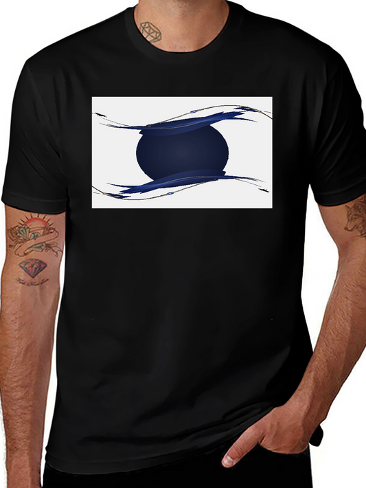 Abstract Circle Graphic Black T-Shirt
