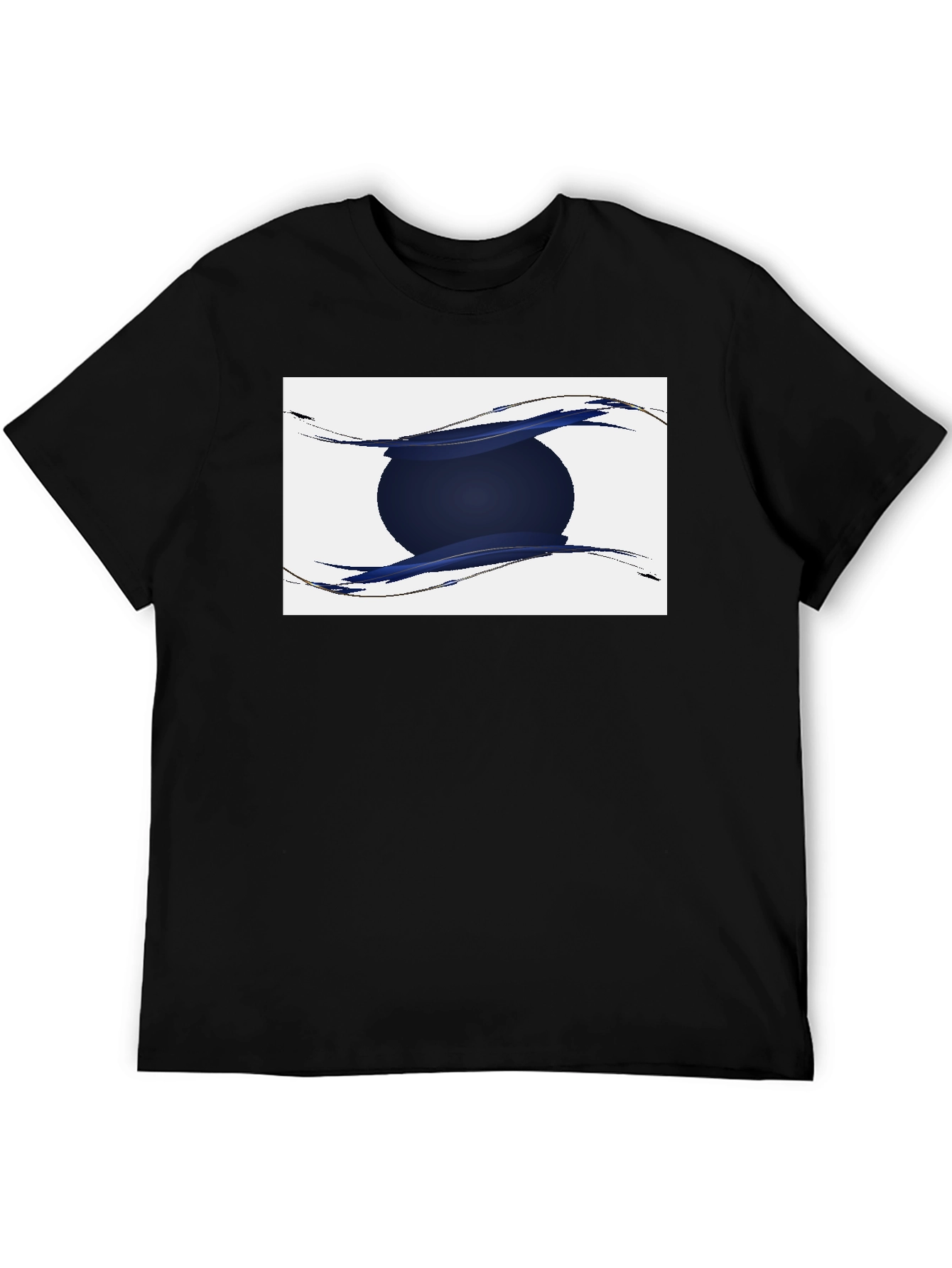 Abstract Circle Graphic Black T-Shirt