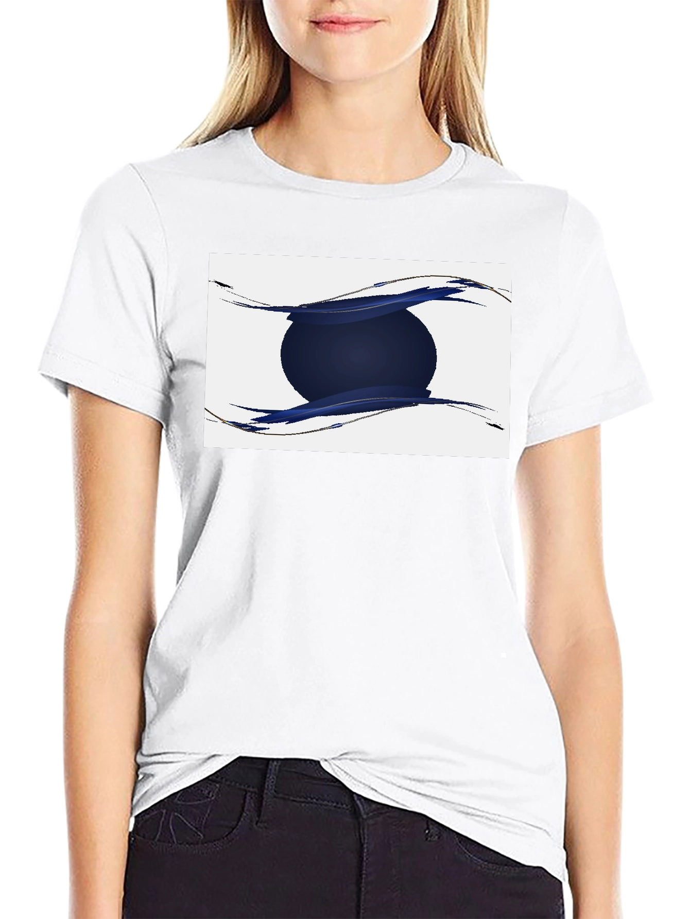 Abstract Circle Graphic Black T-Shirt