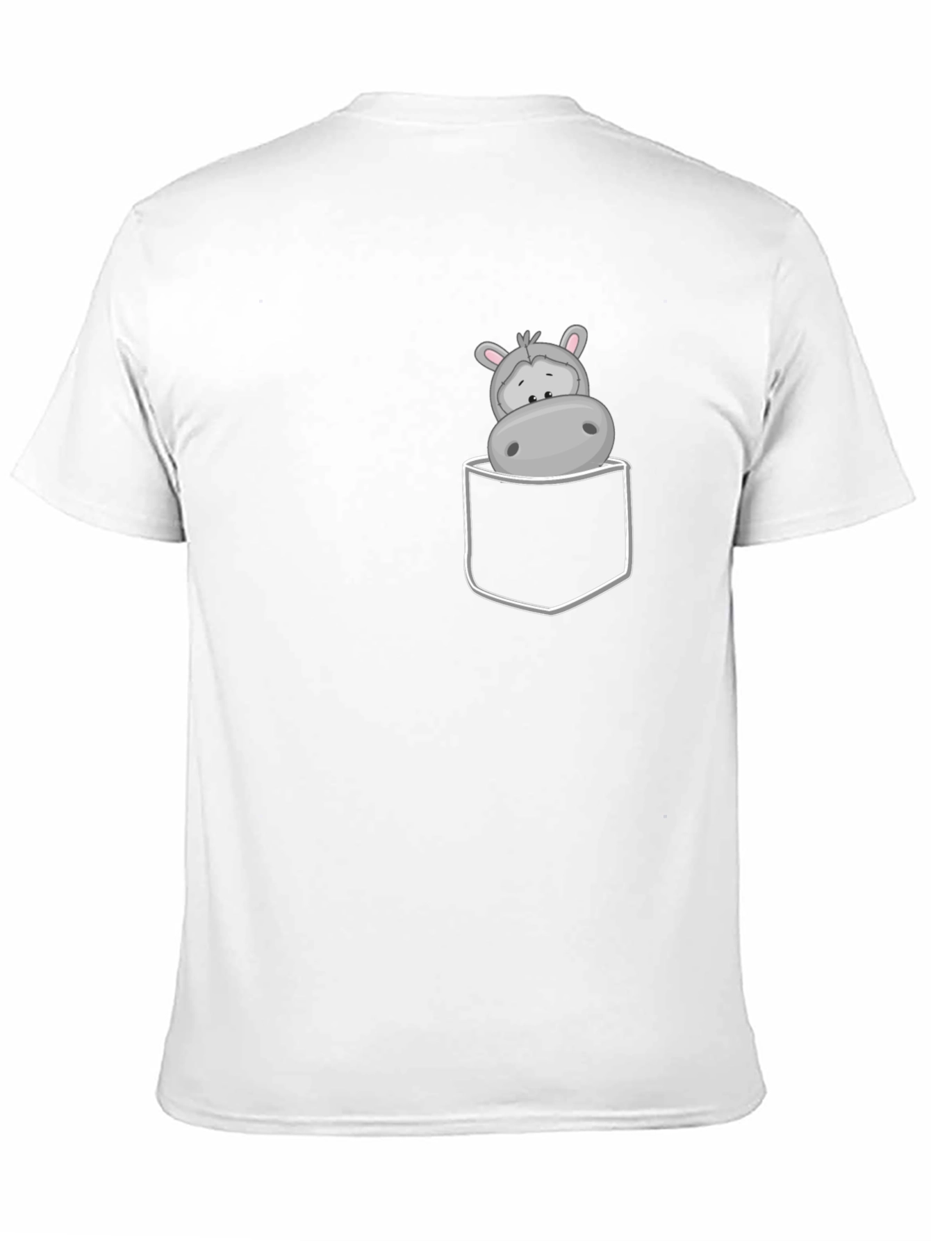 Hippo Pocket Tee - Cute Cartoon Graphic