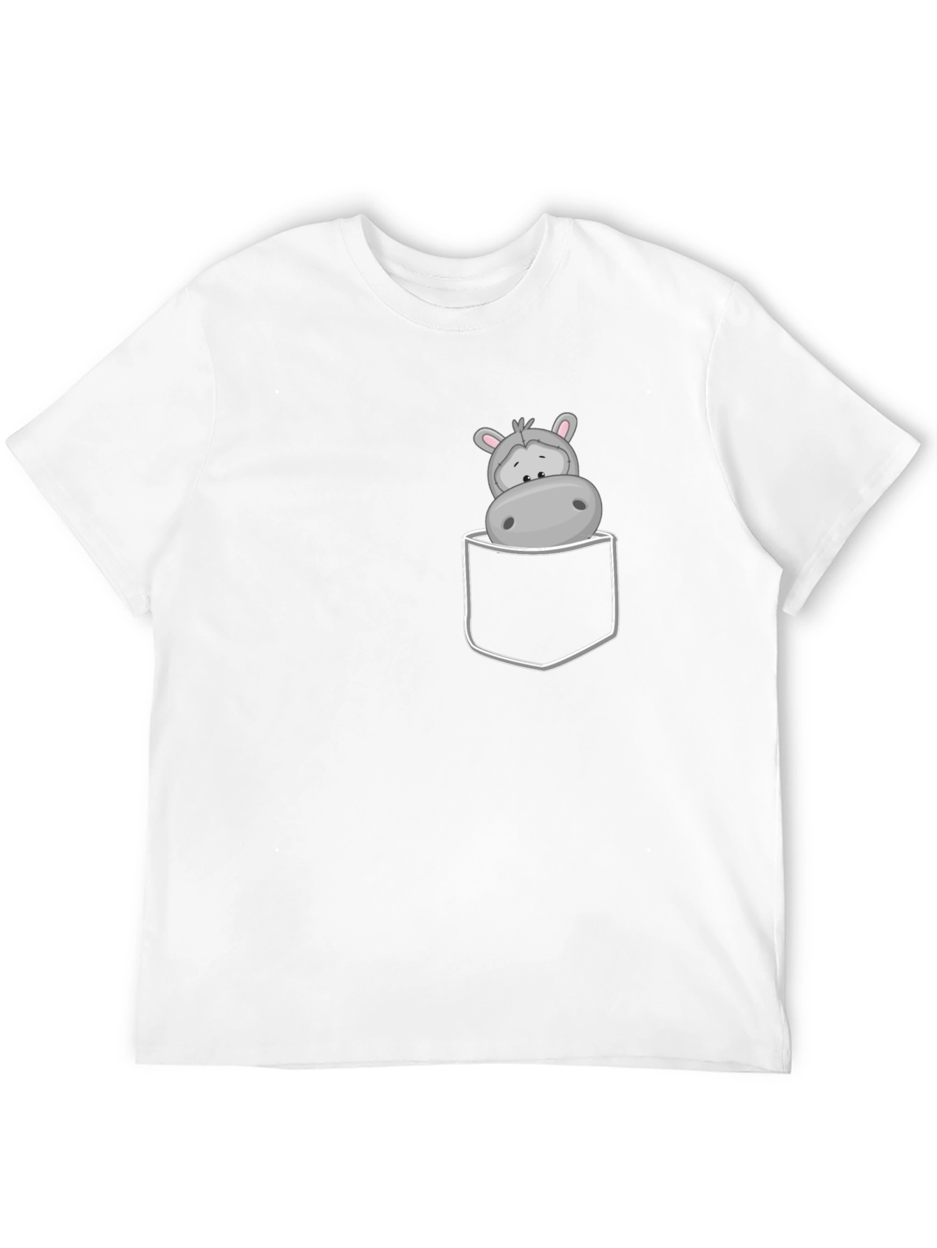 Hippo Pocket Tee - Cute Cartoon Graphic