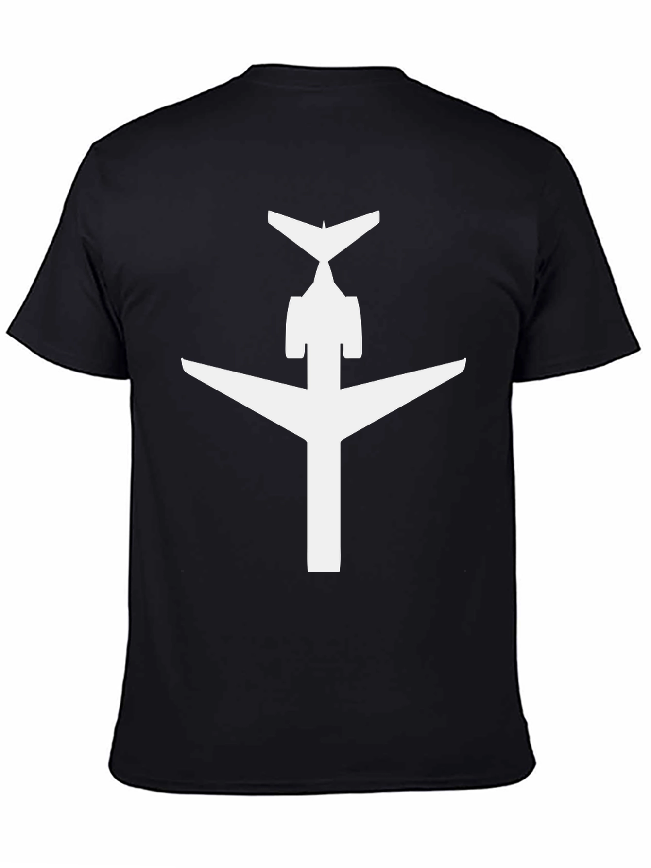Airplane Silhouette Graphic Tee - Black