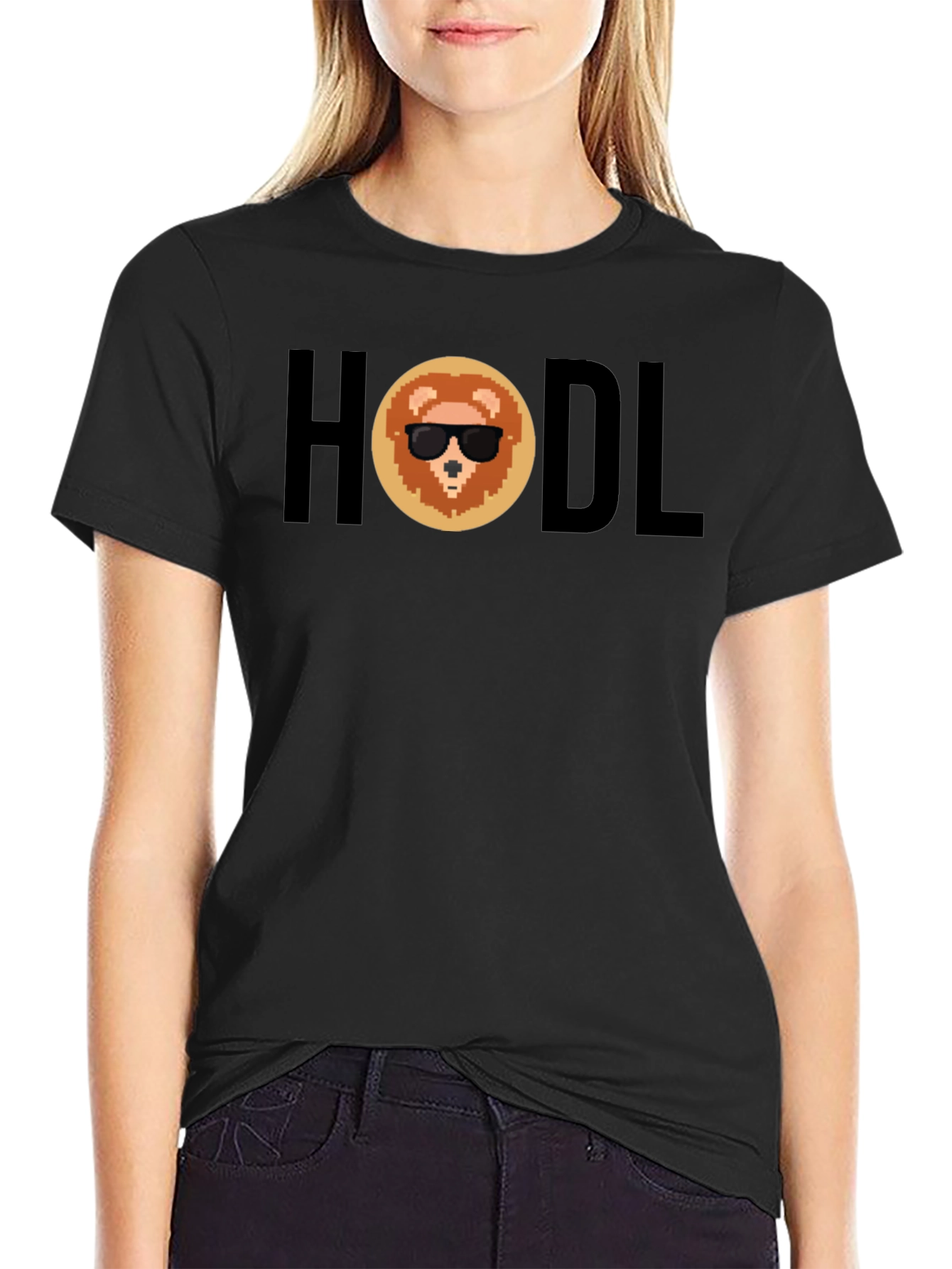 HODL Crypto Lion Black T-Shirt
