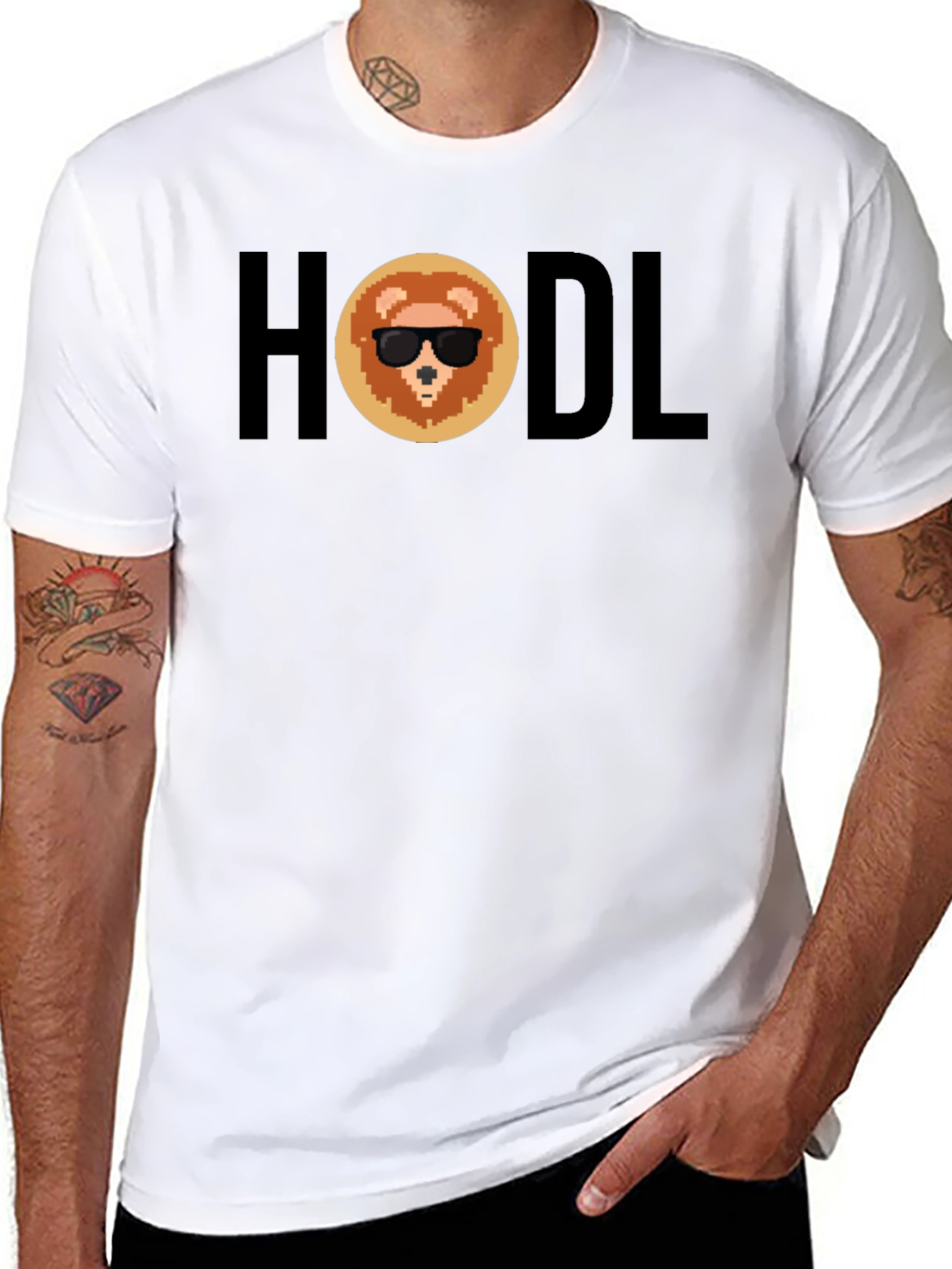 HODL Crypto Lion Black T-Shirt