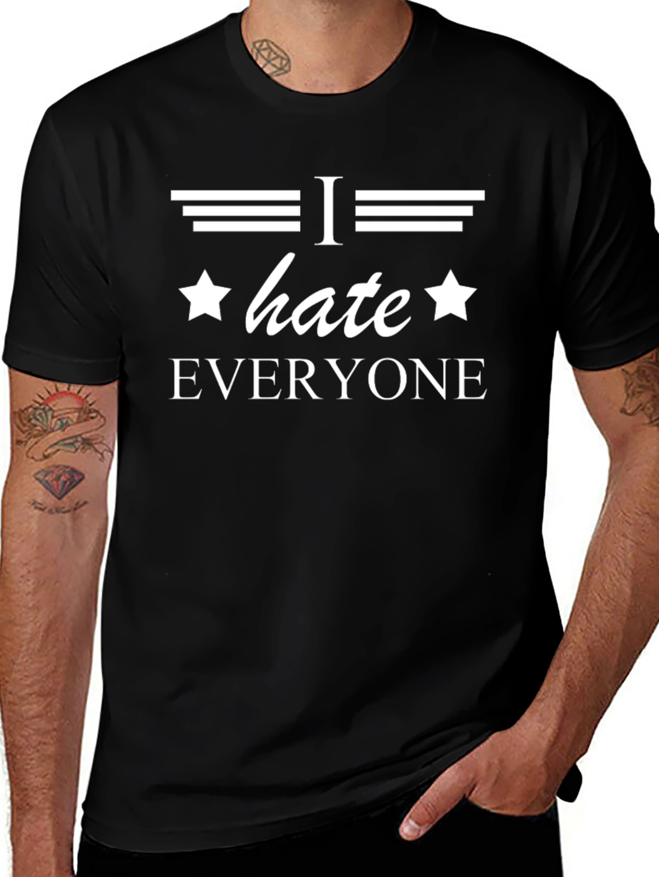 I Hate Everyone Graphic Black T-Shirt