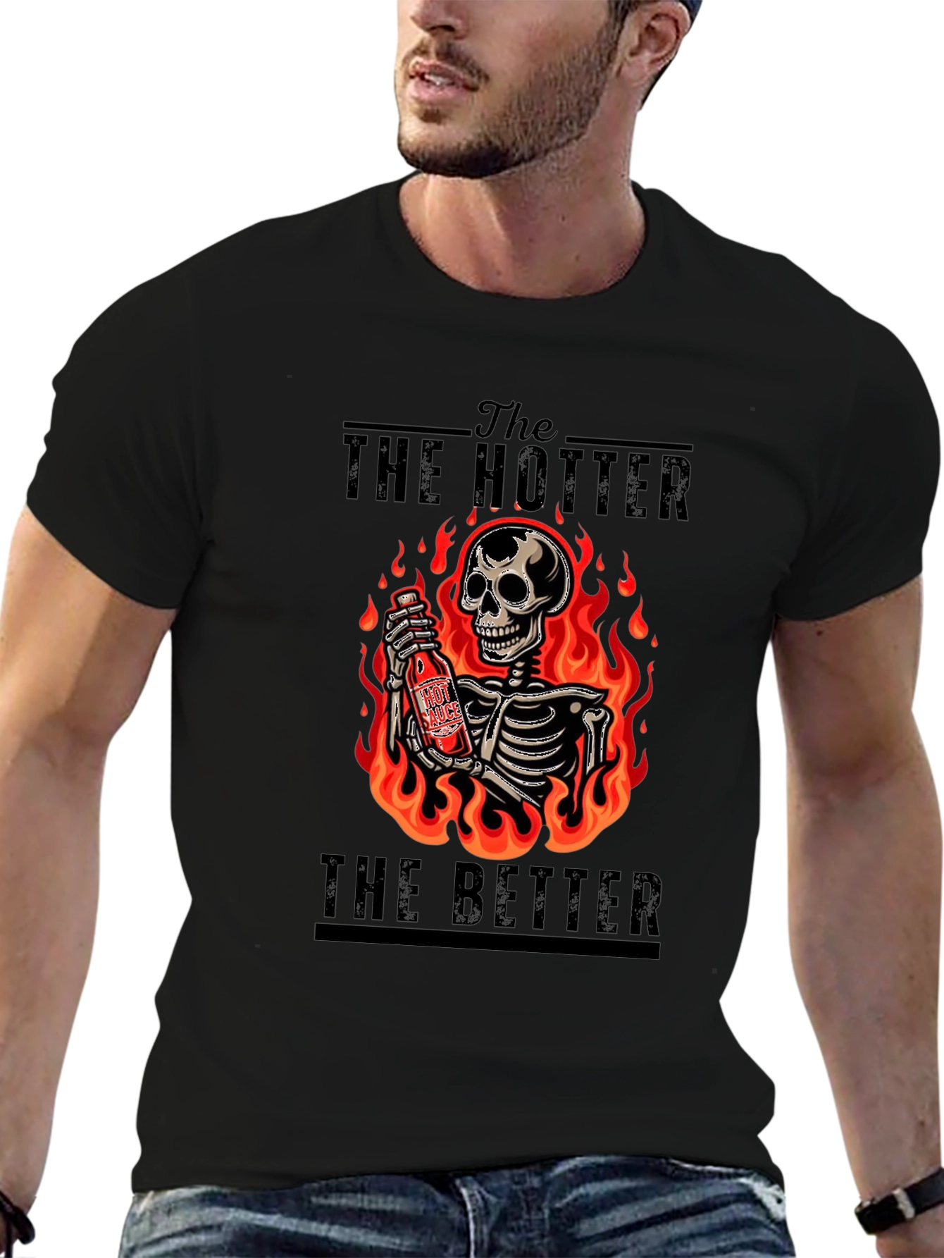 Hotter Better T-Shirt: Fiery Skeleton Design