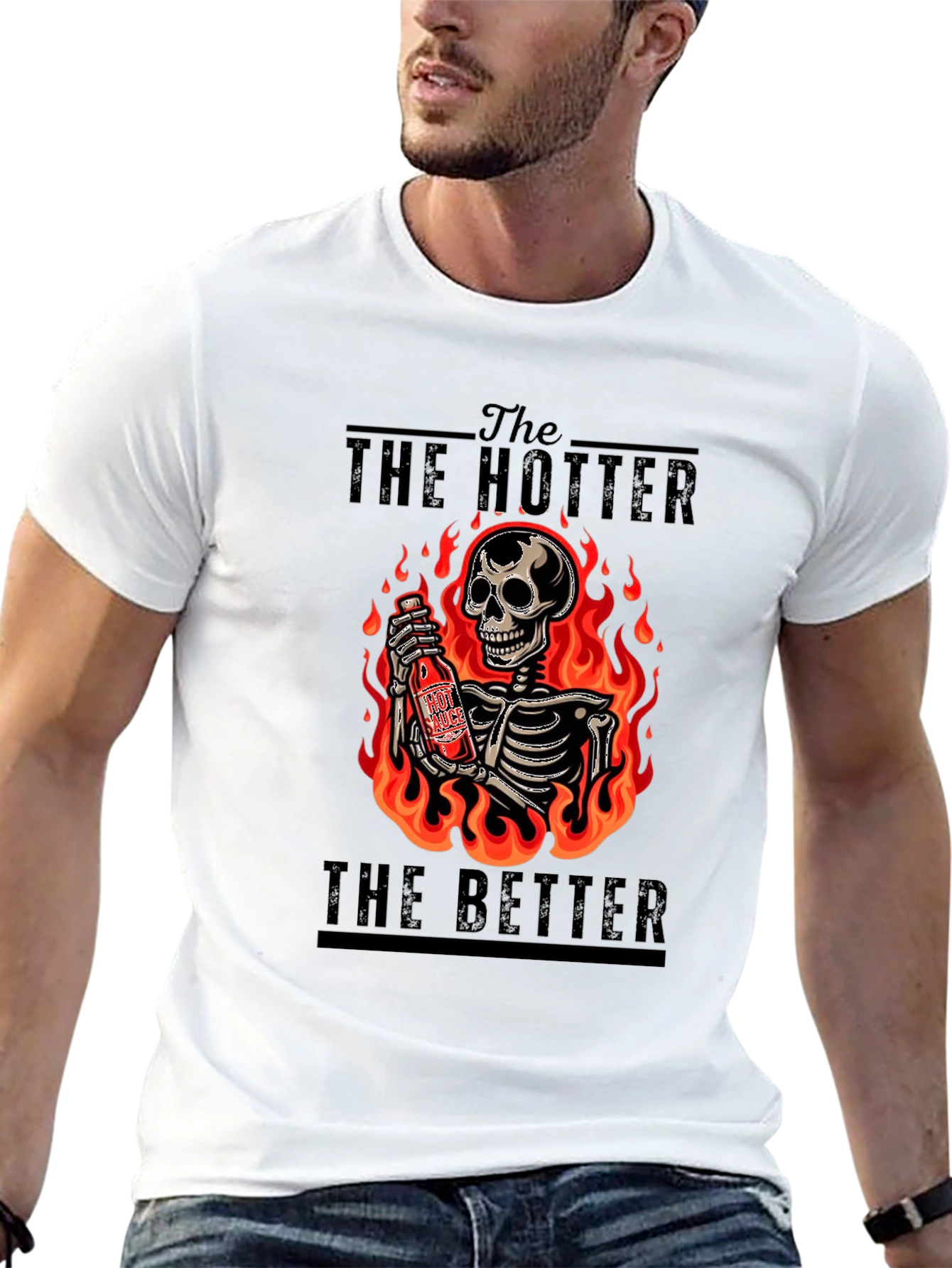 Hotter Better T-Shirt: Fiery Skeleton Design