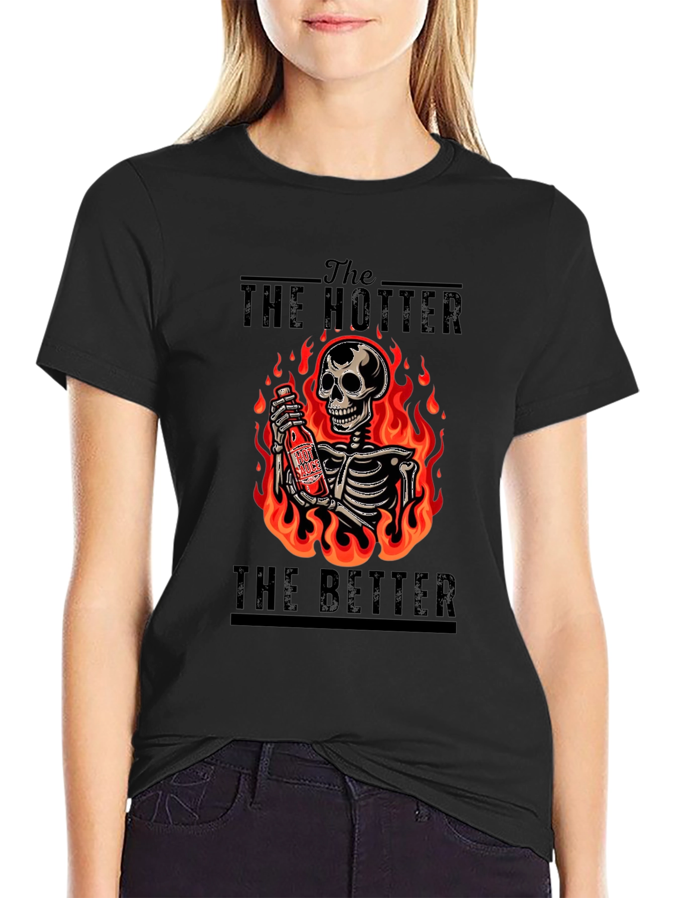 Hotter Better T-Shirt: Fiery Skeleton Design